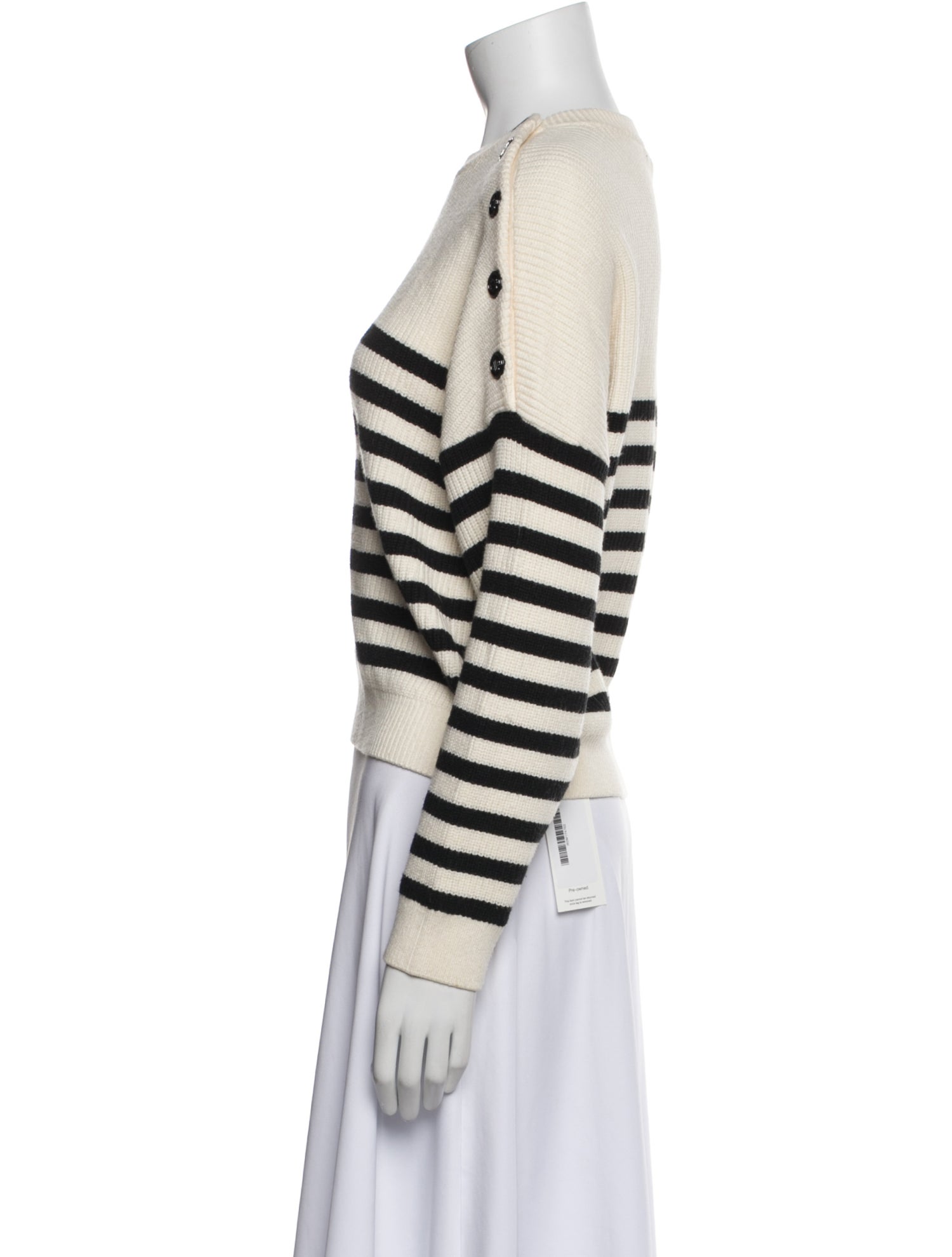 Maje Striped Crew Neck Sweater