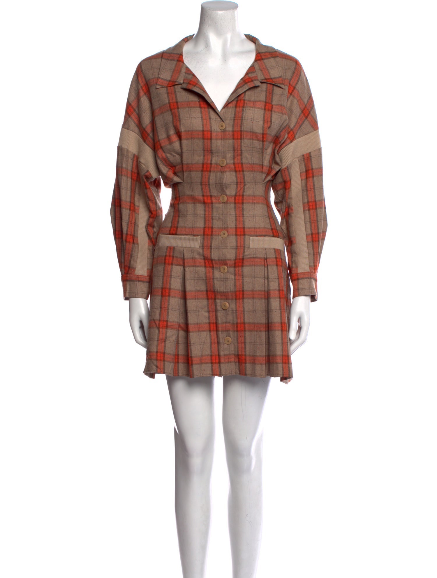 Maje Plaid Print Mini Dress