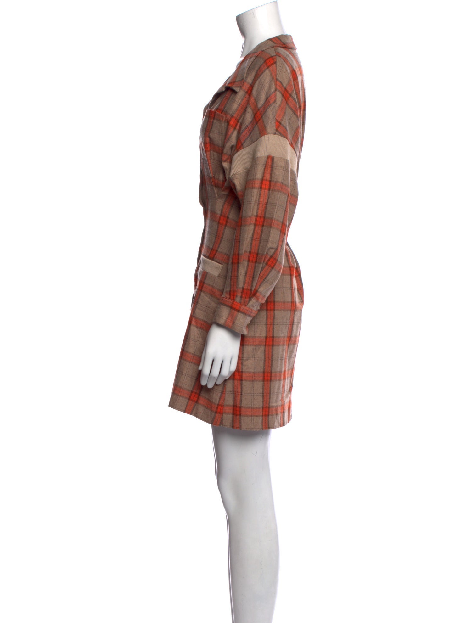 Maje Plaid Print Mini Dress