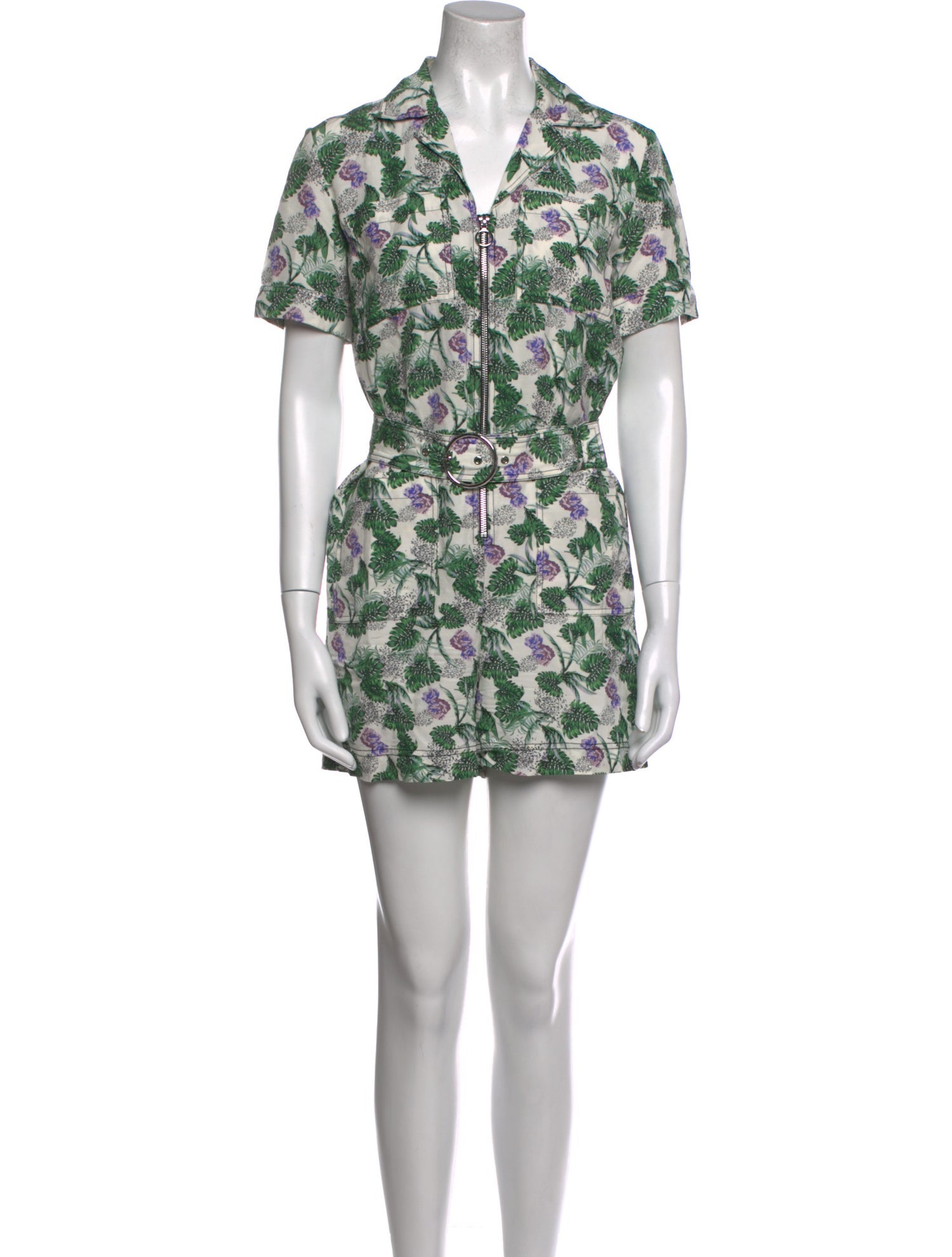 Maje Floral Print V-Neck Romper