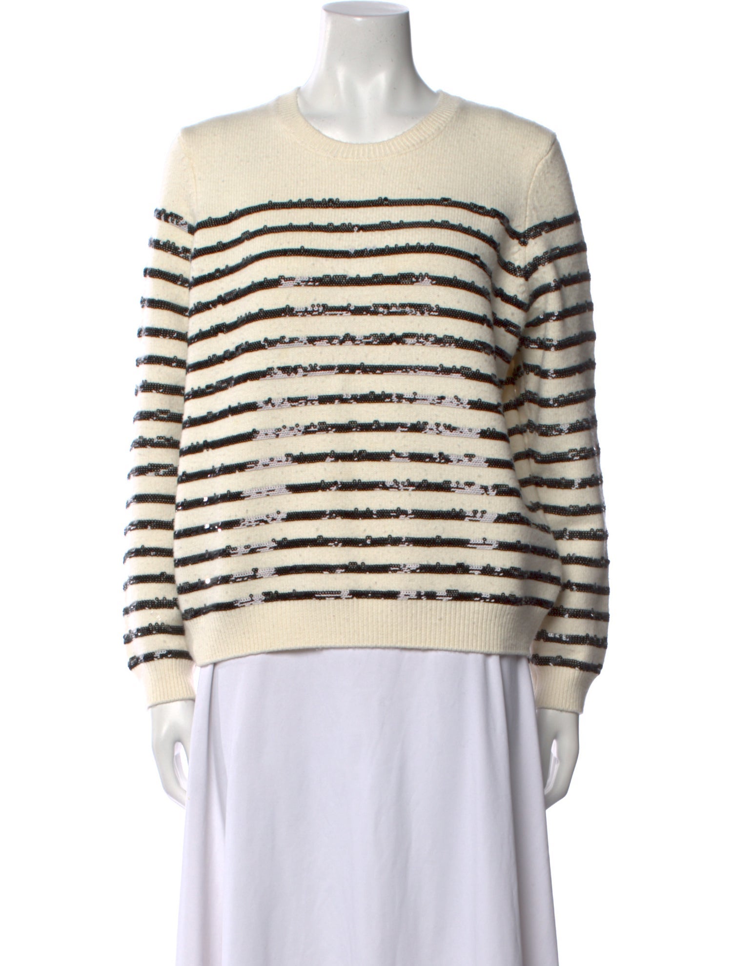 Maje Striped Crew Neck Sweater