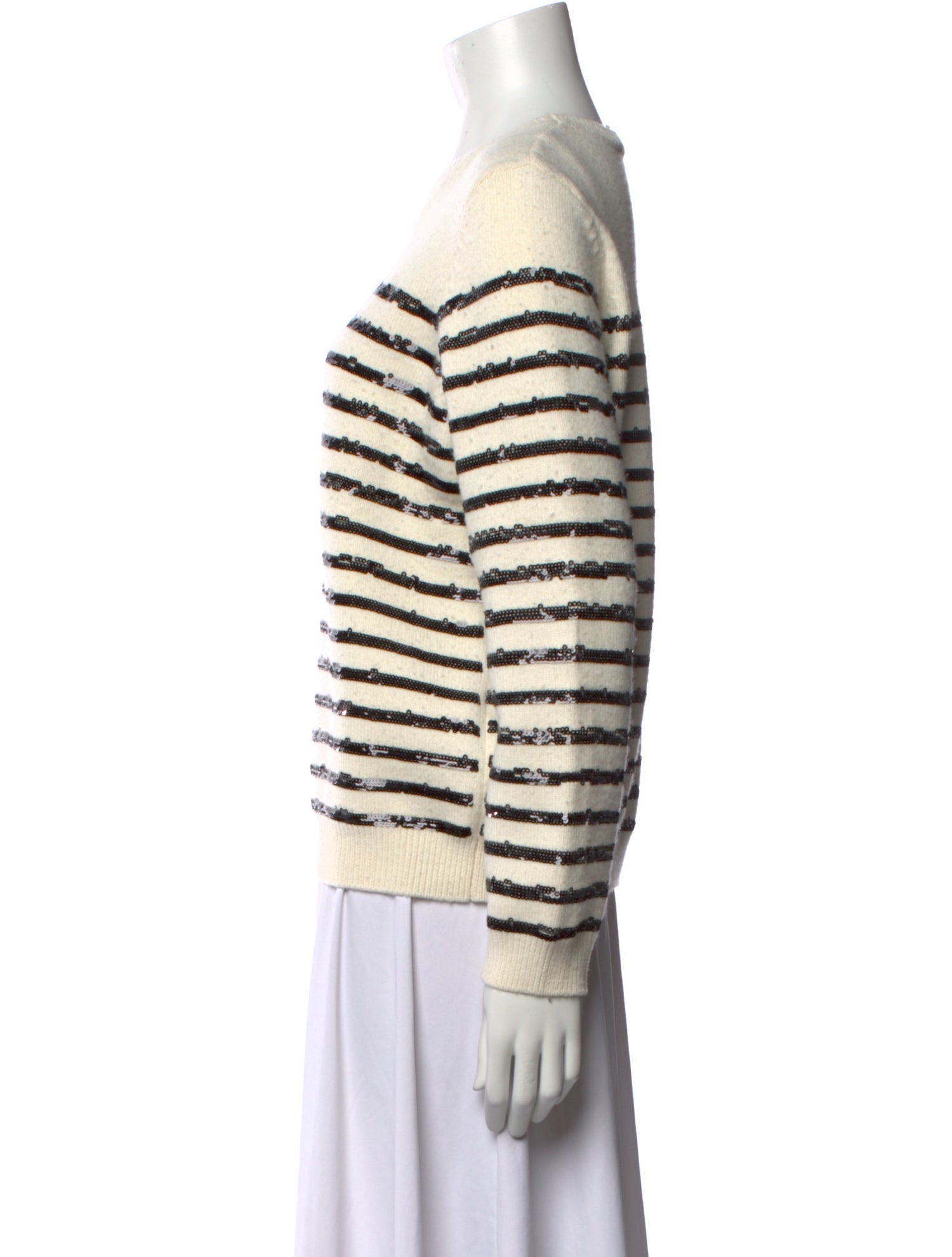 Maje Striped Crew Neck Sweater