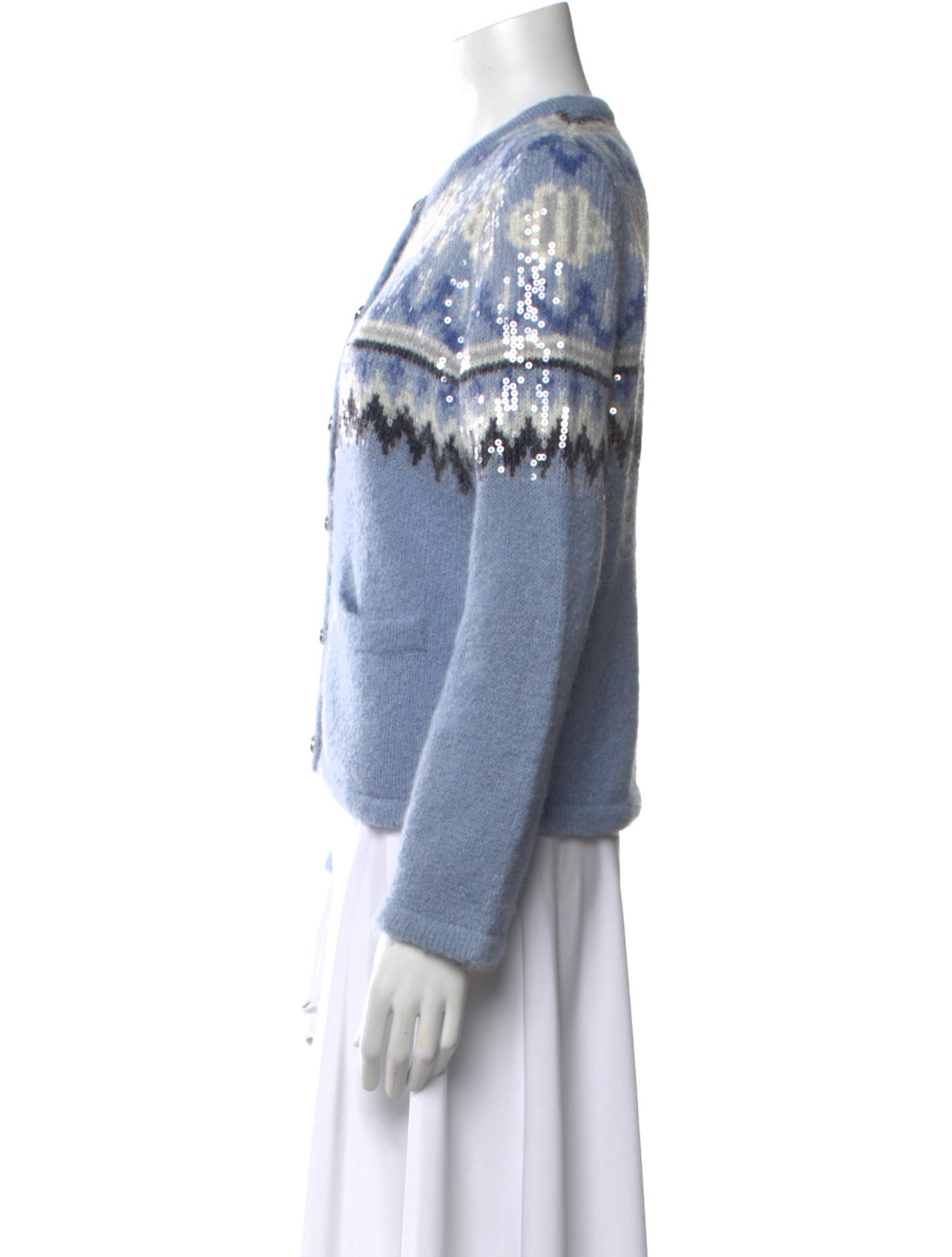 Maje Printed Crew Neck Sweater