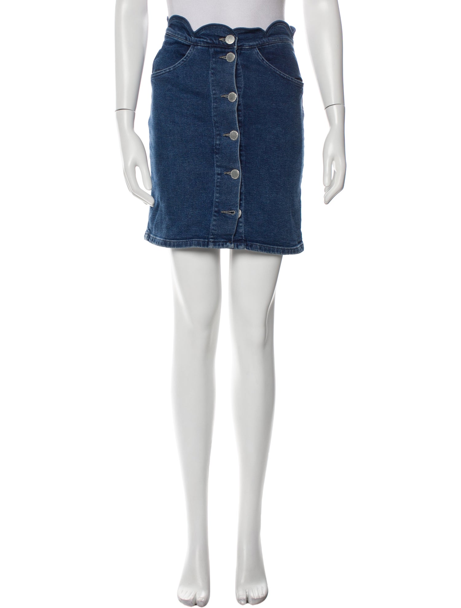 Maje Scalloped Accent Mini Skirt