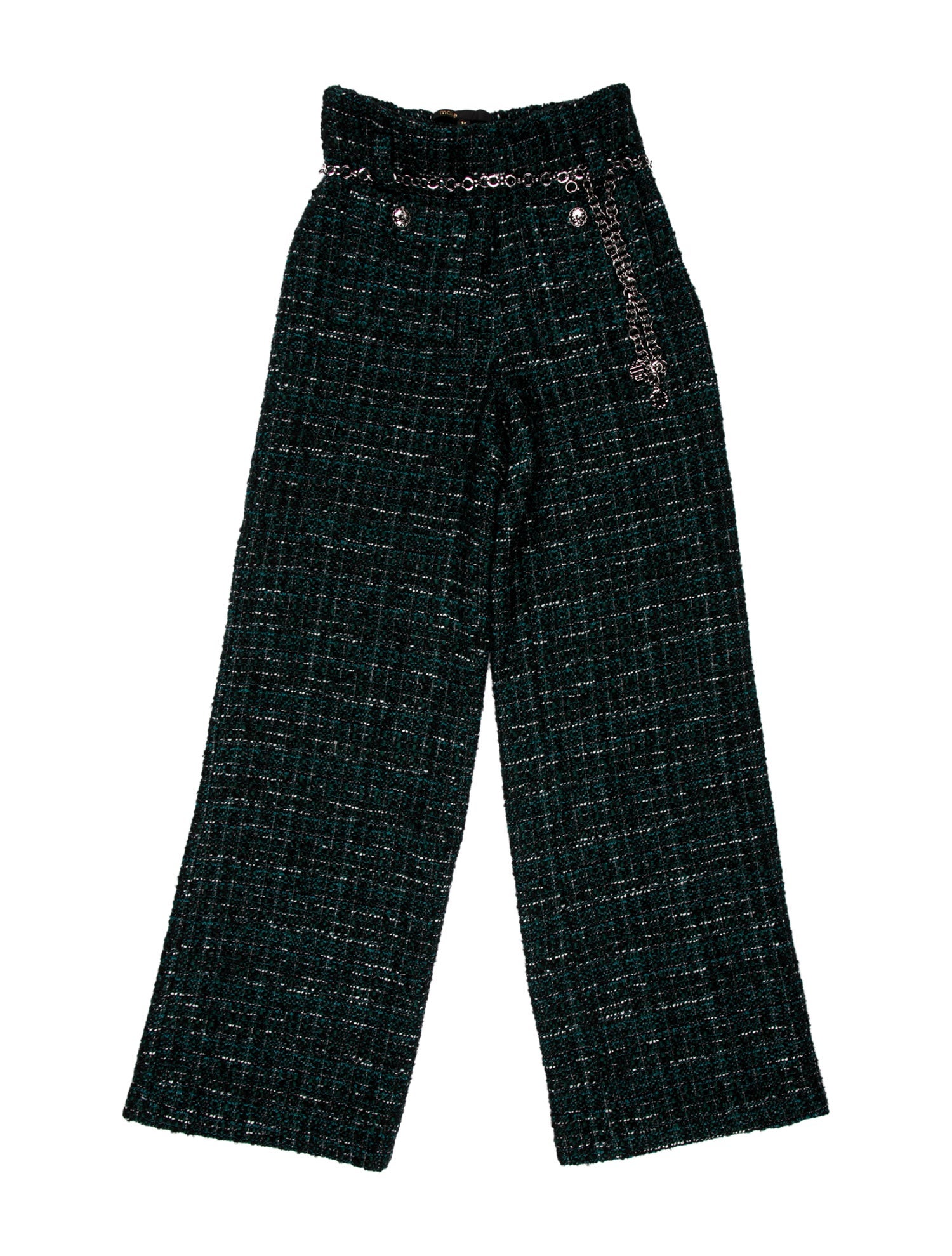 Maje Tweed Pattern Wide Leg Pants