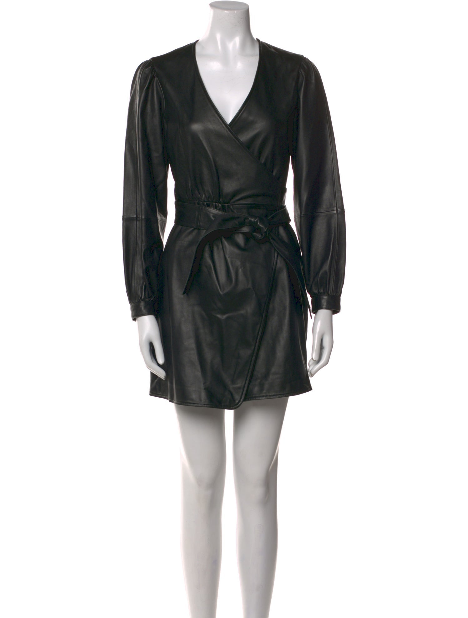 Maje Lamb Leather Mini Dress