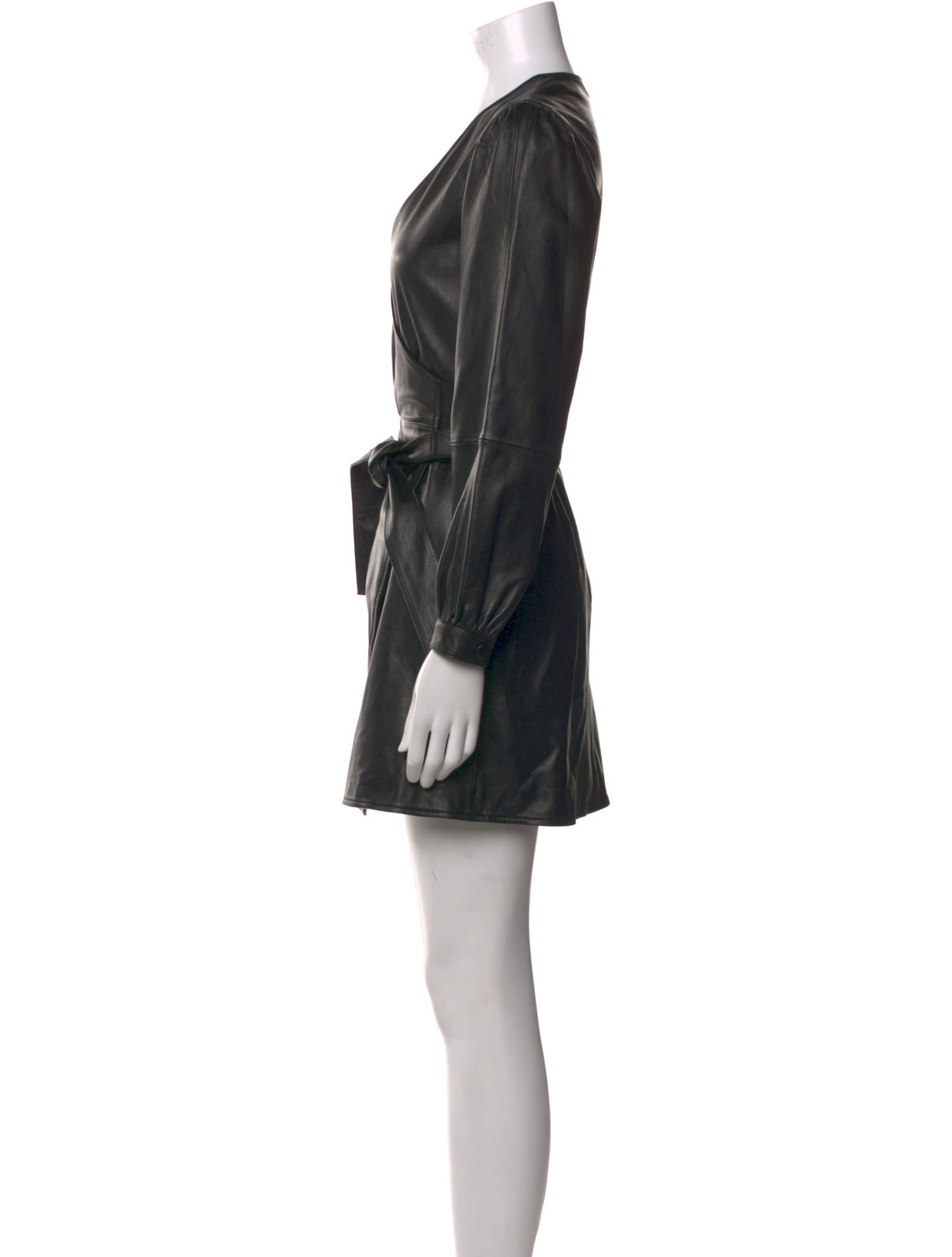 Maje Lamb Leather Mini Dress