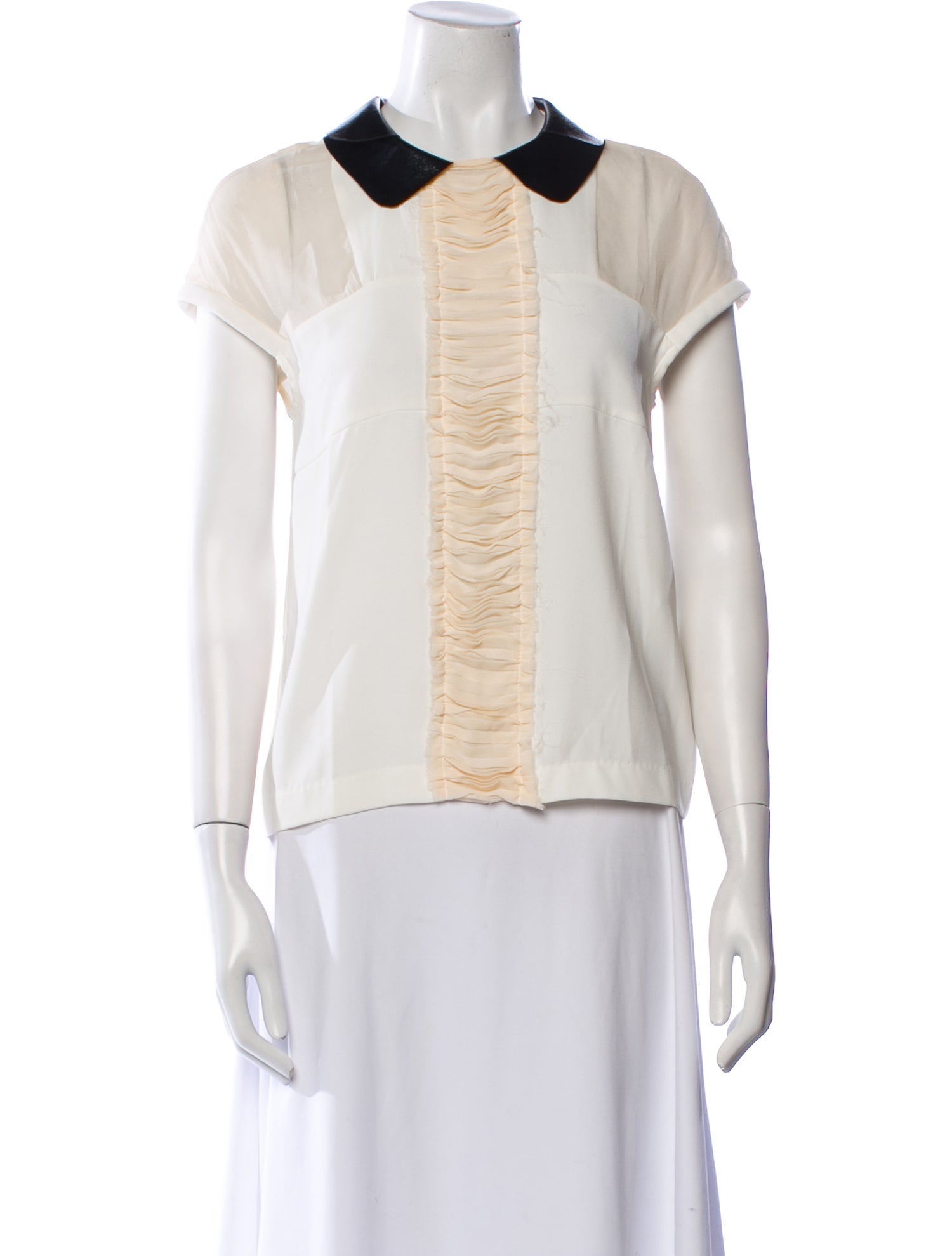 Maje Short Sleeve Button-Up Top