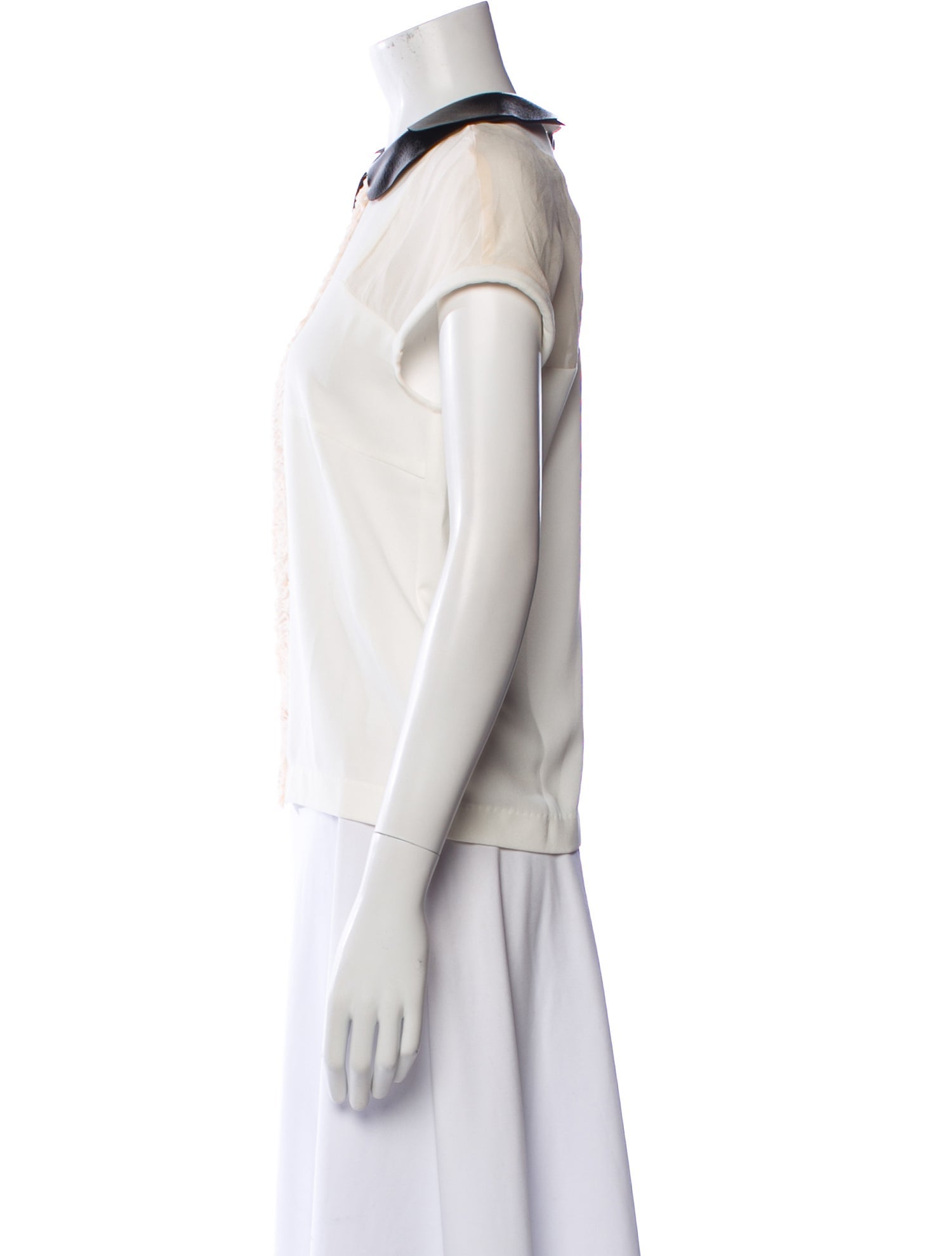 Maje Short Sleeve Button-Up Top