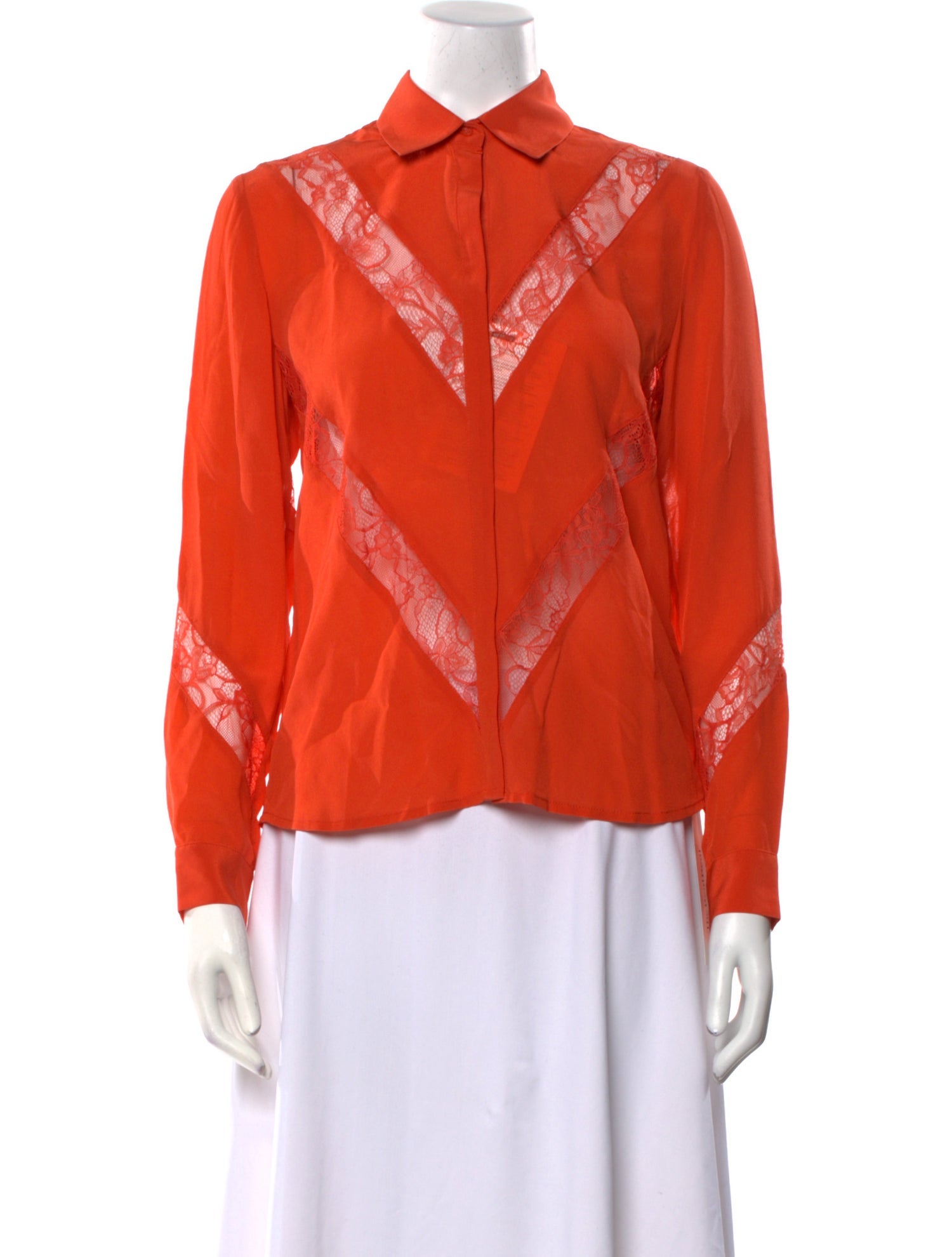 Maje Silk Long Sleeve Button-Up Top w/ Tags