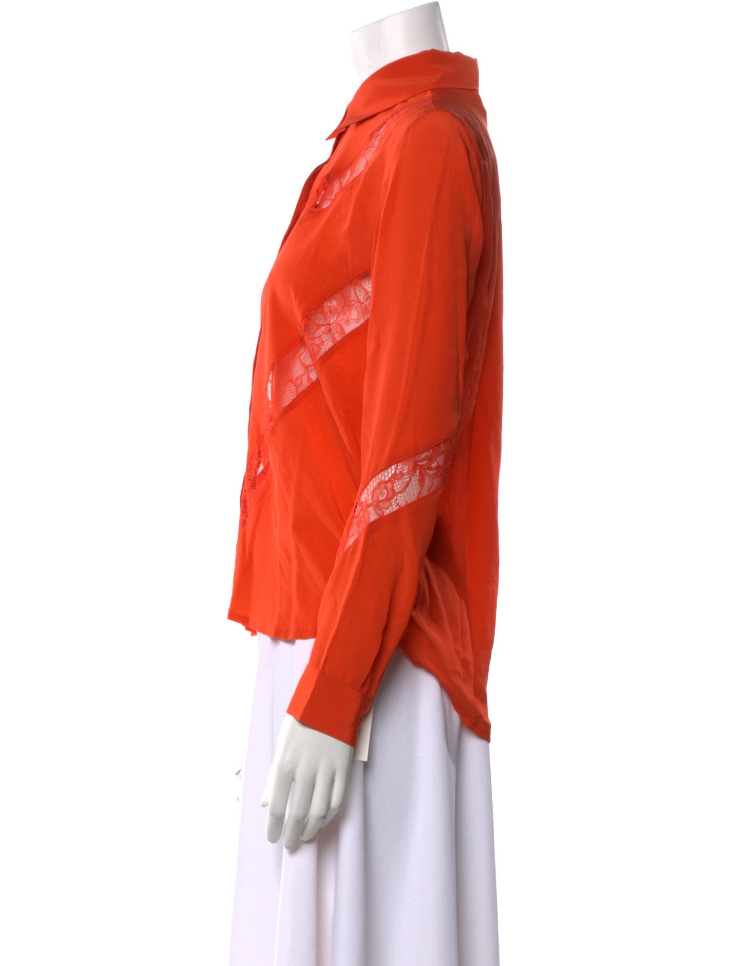 Maje Silk Long Sleeve Button-Up Top w/ Tags