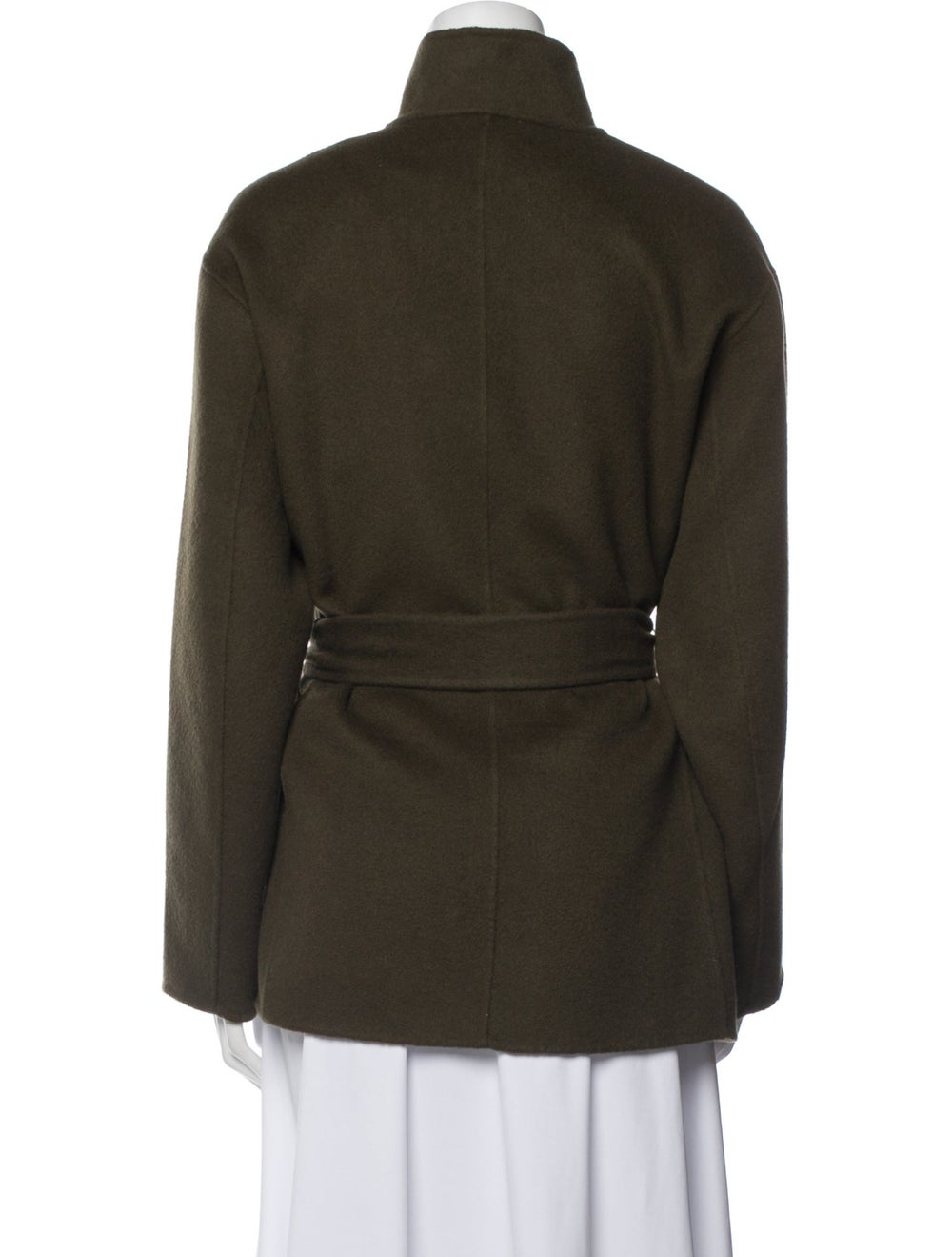 Maje Wool Jacket Green Stand Collar Patch Pockets… - image 3