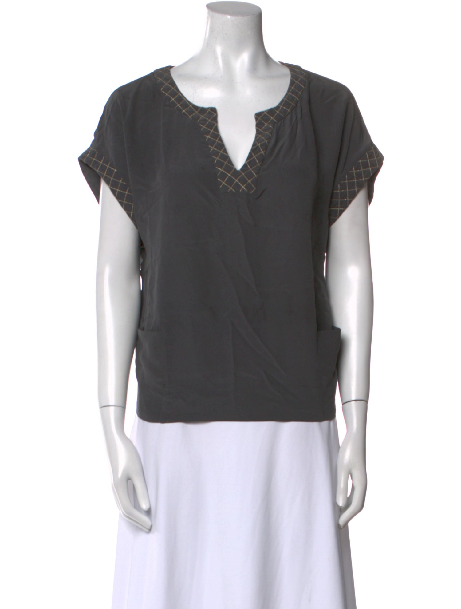 Maje Silk V-Neck Top