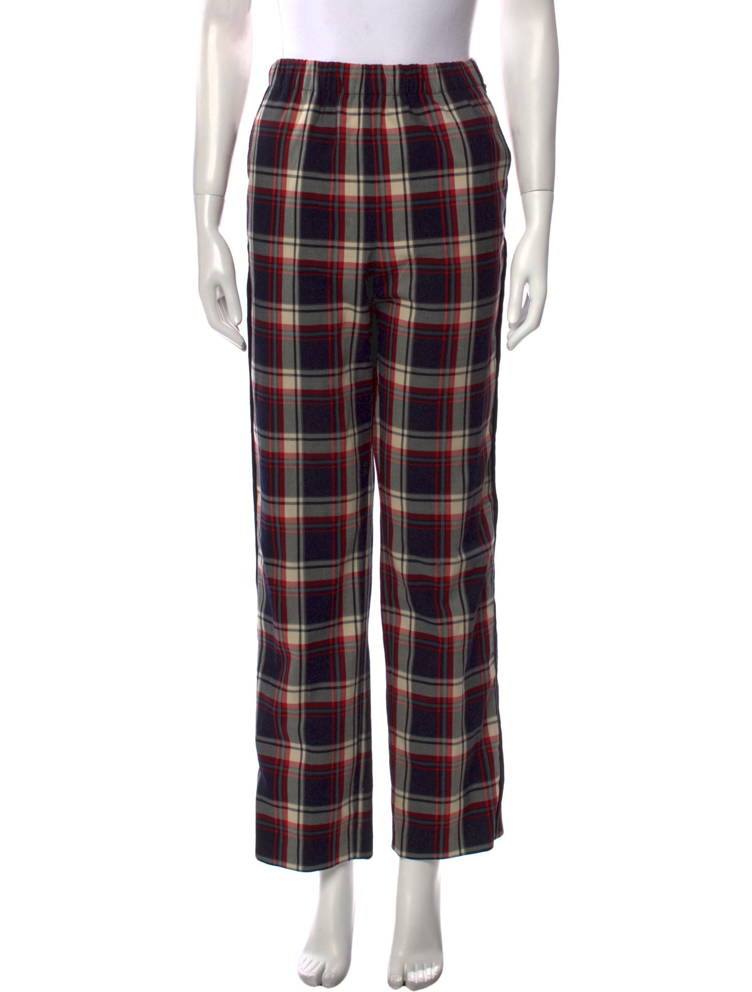 Maje Plaid Print Straight Leg Pants