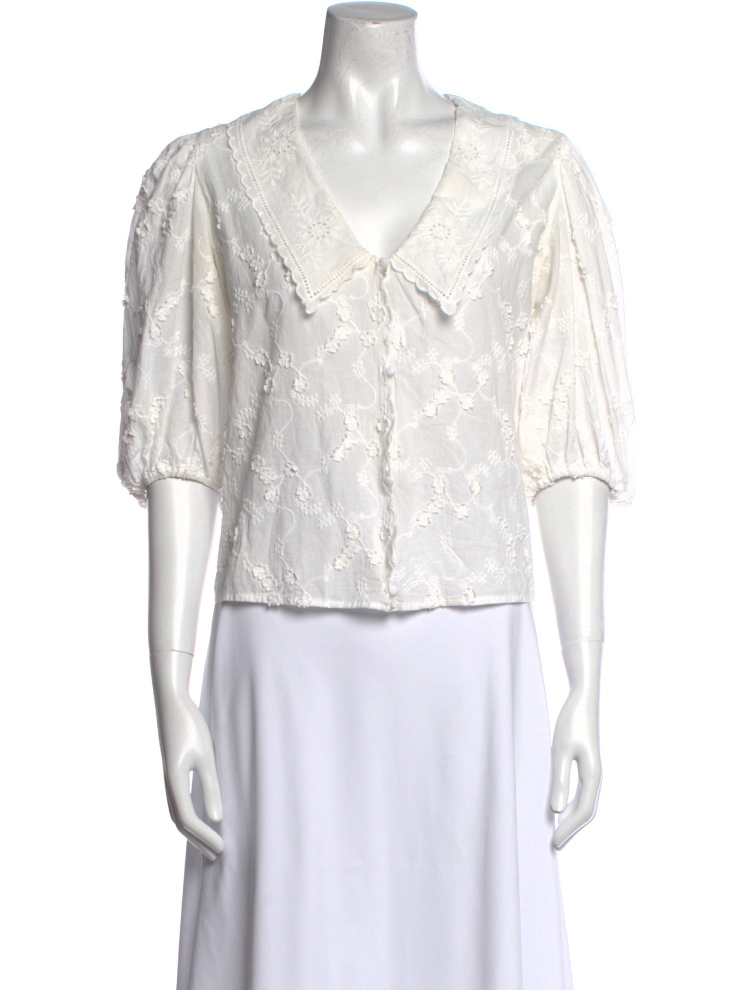 Maje V-Neck Three-Quarter Sleeve Blouse