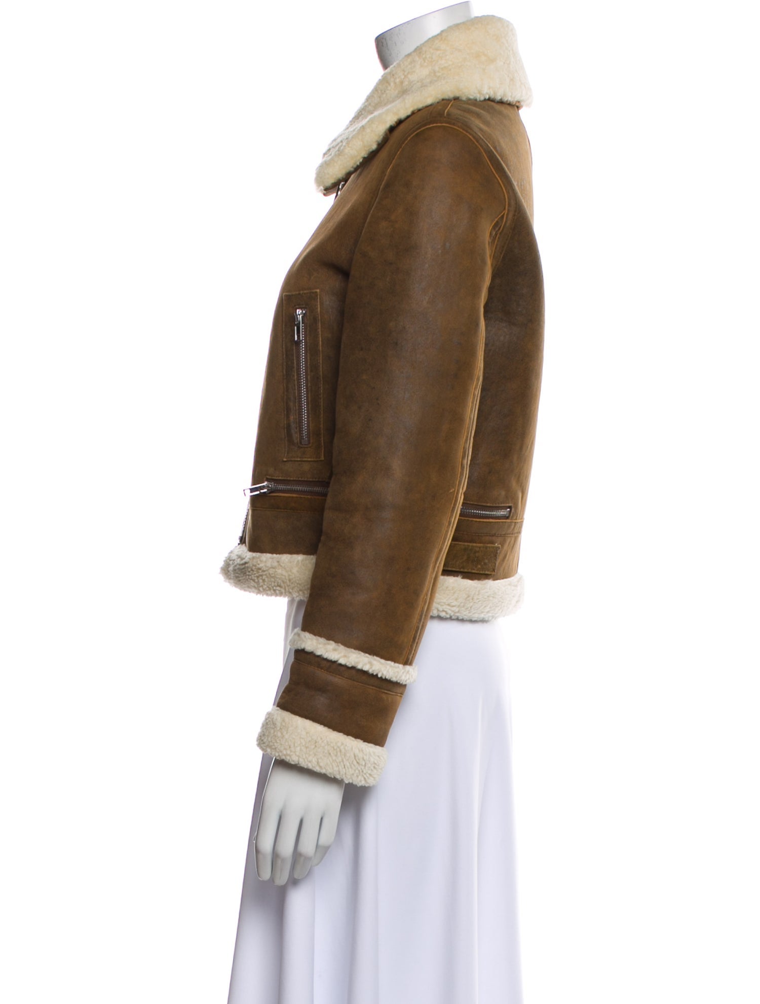 Maje Lamb Leather Fur Jacket