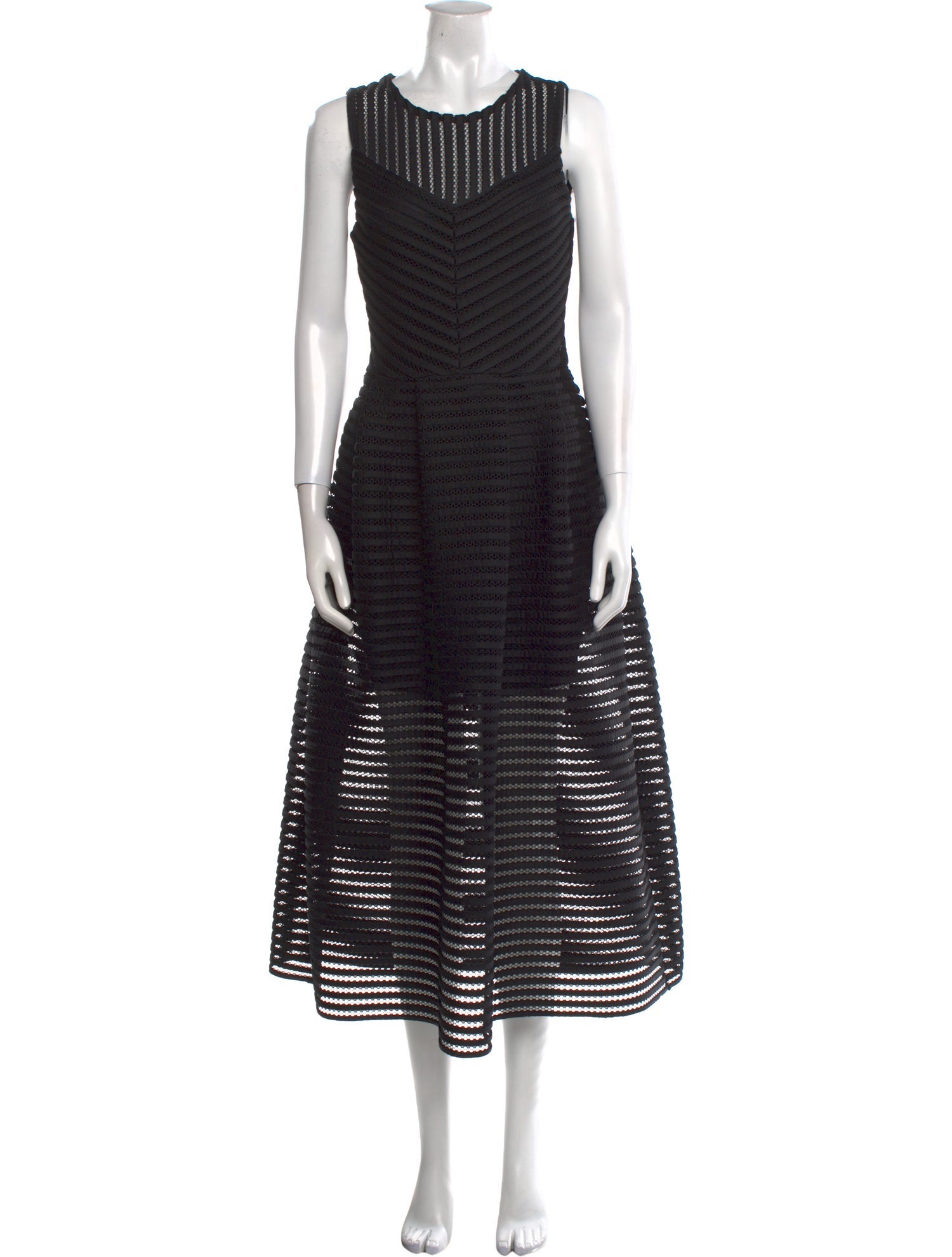 Maje Striped Midi Length Dress