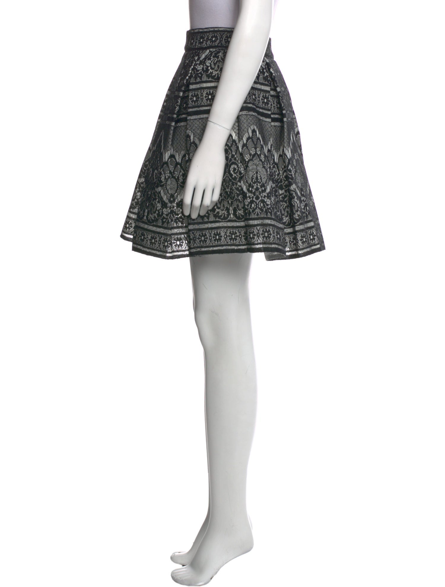 Maje Lace Pattern Mini Skirt