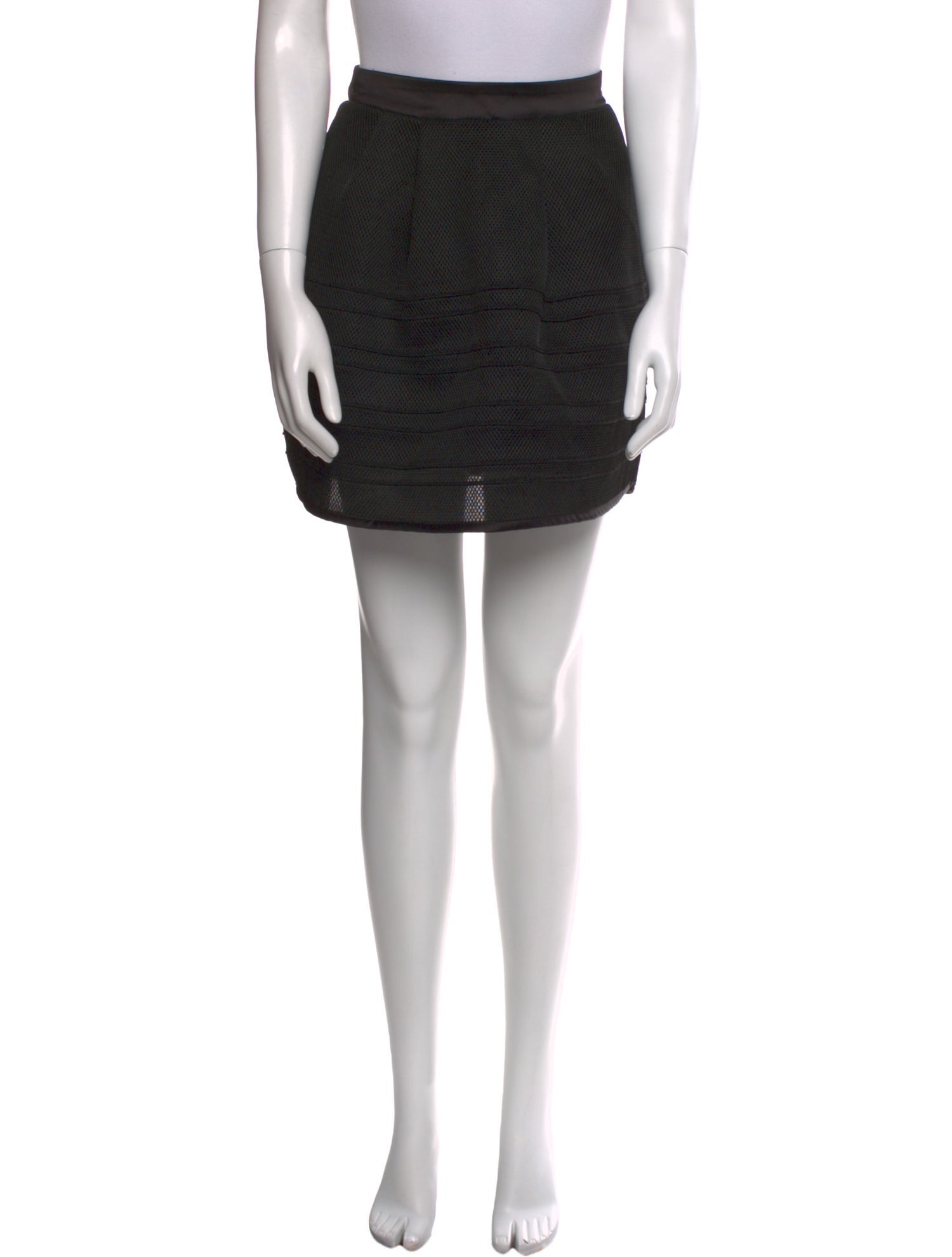 Maje Pleated Accents Mini Skirt