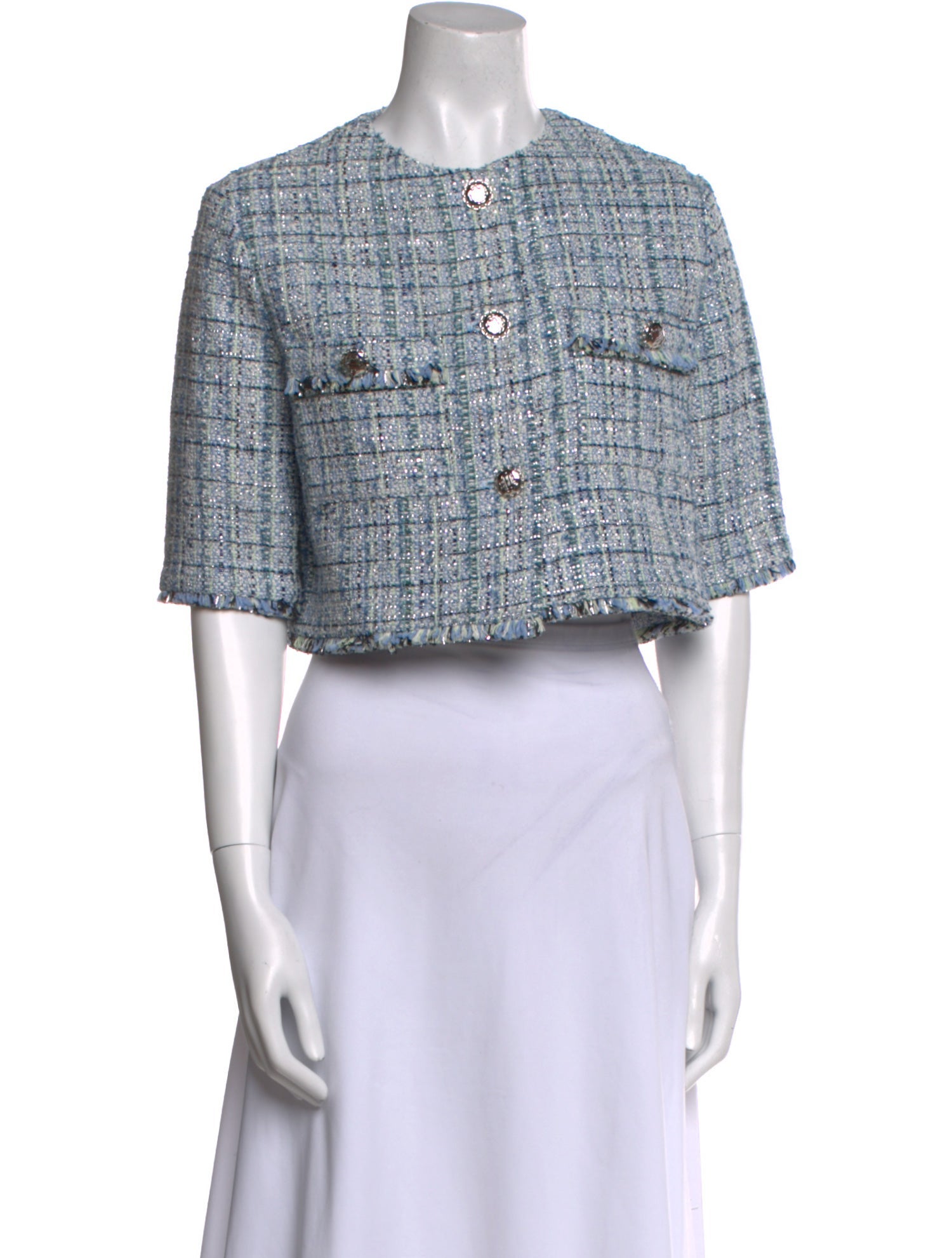 Maje Tweed Tweed Pattern Sweater