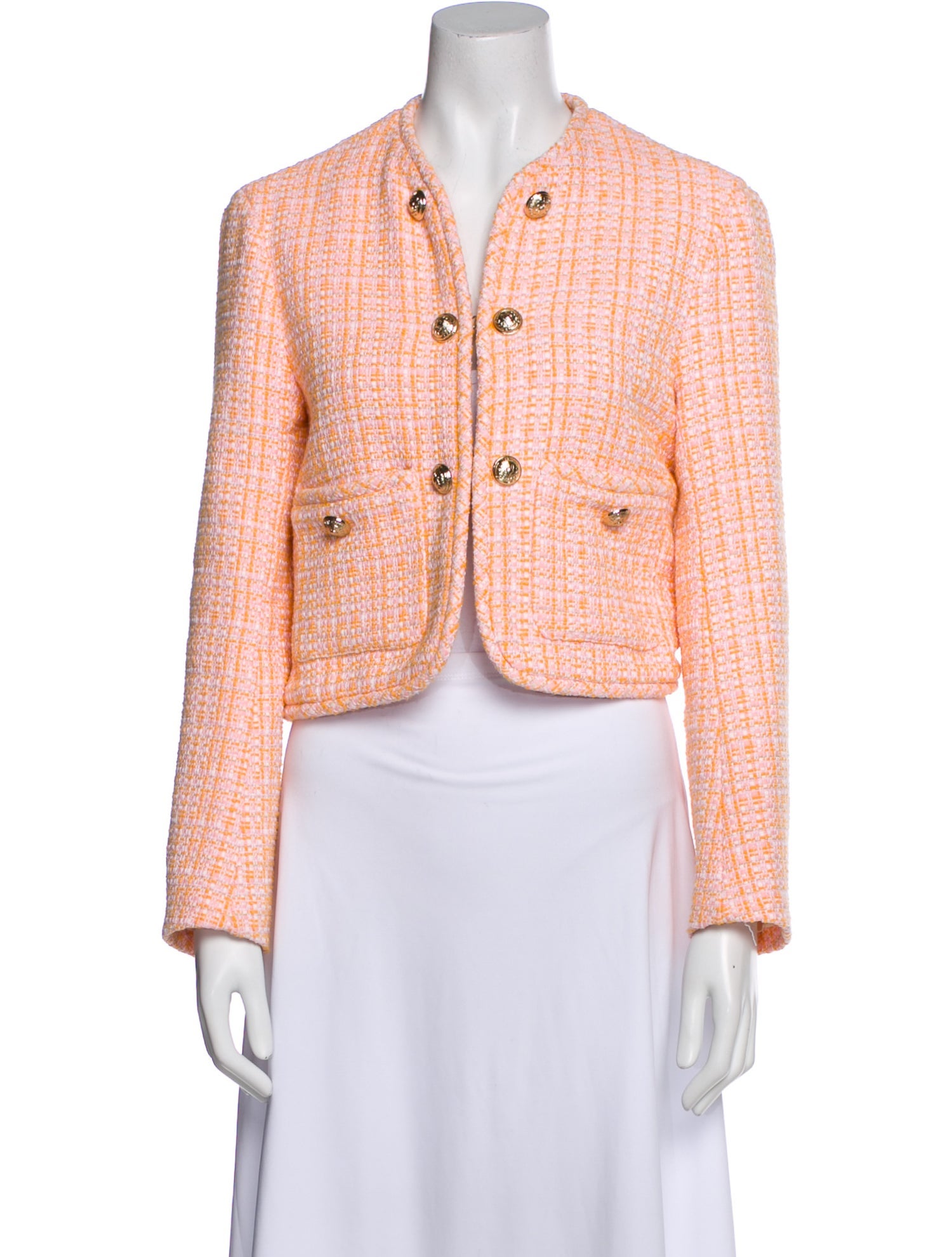Maje Tweed Tweed Pattern Evening Jacket