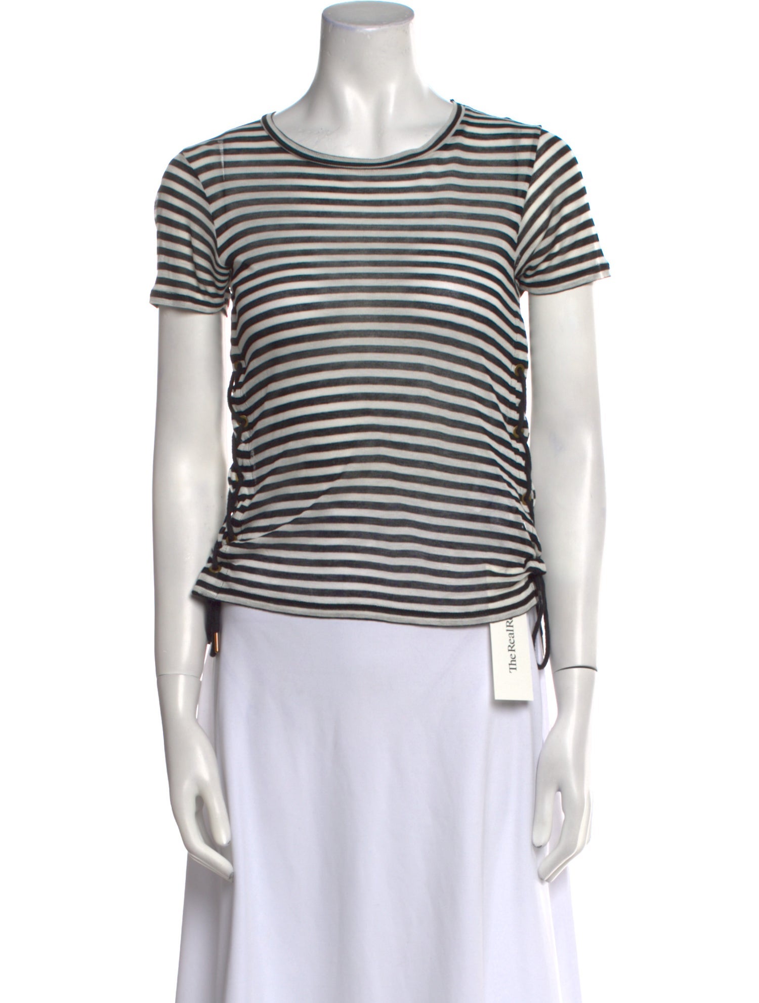 Maje Striped Scoop Neck T-Shirt