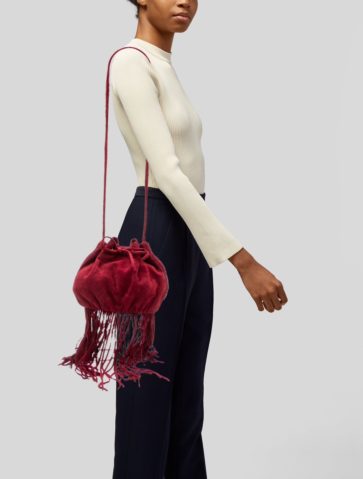 Maje Suede Bucket Bag