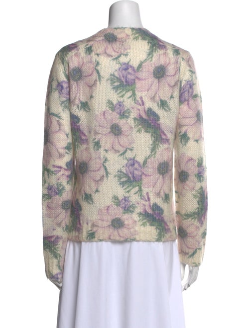 Maje Floral Print Crew Neck Sweater