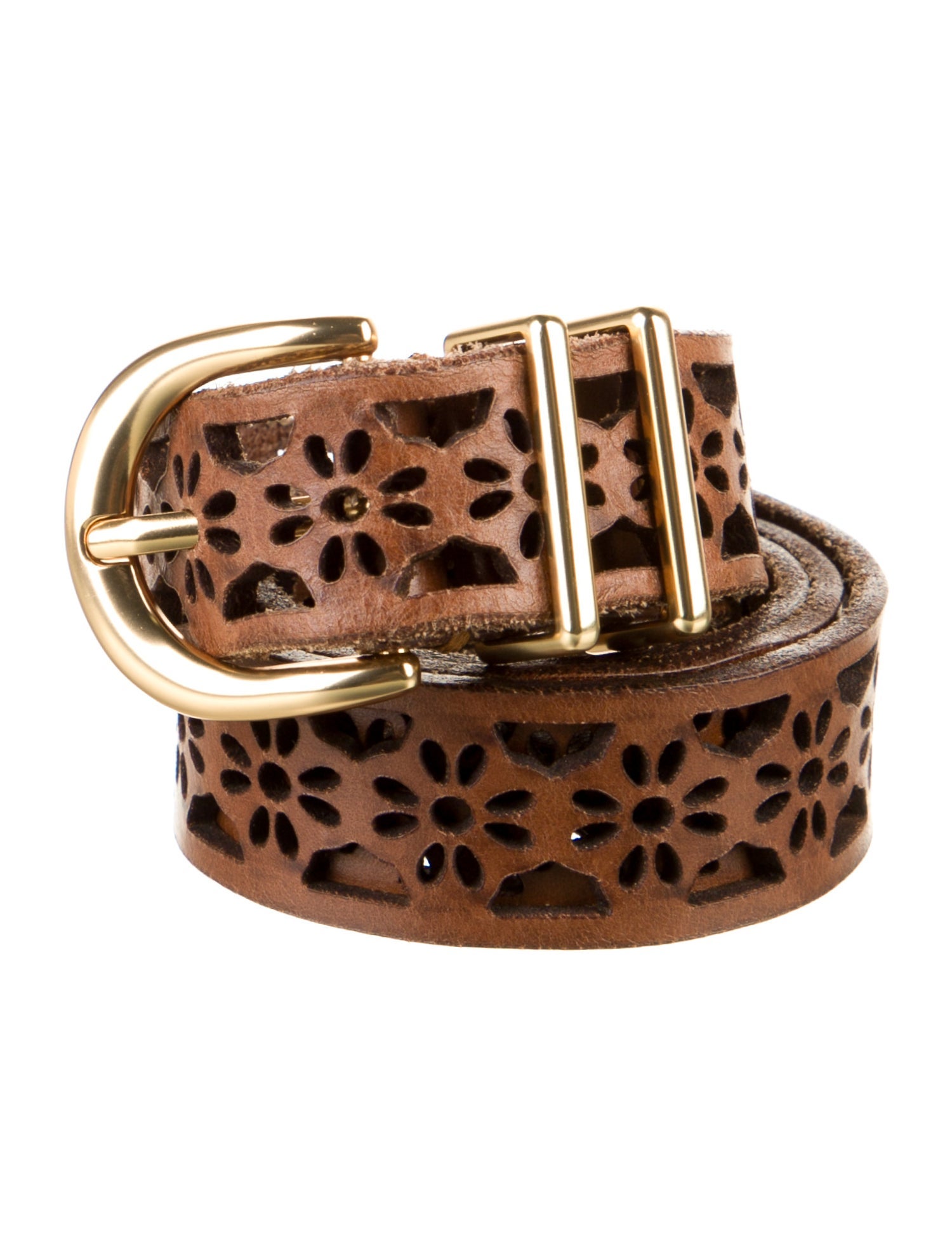 Maje Leather Lasercut Accents Belt