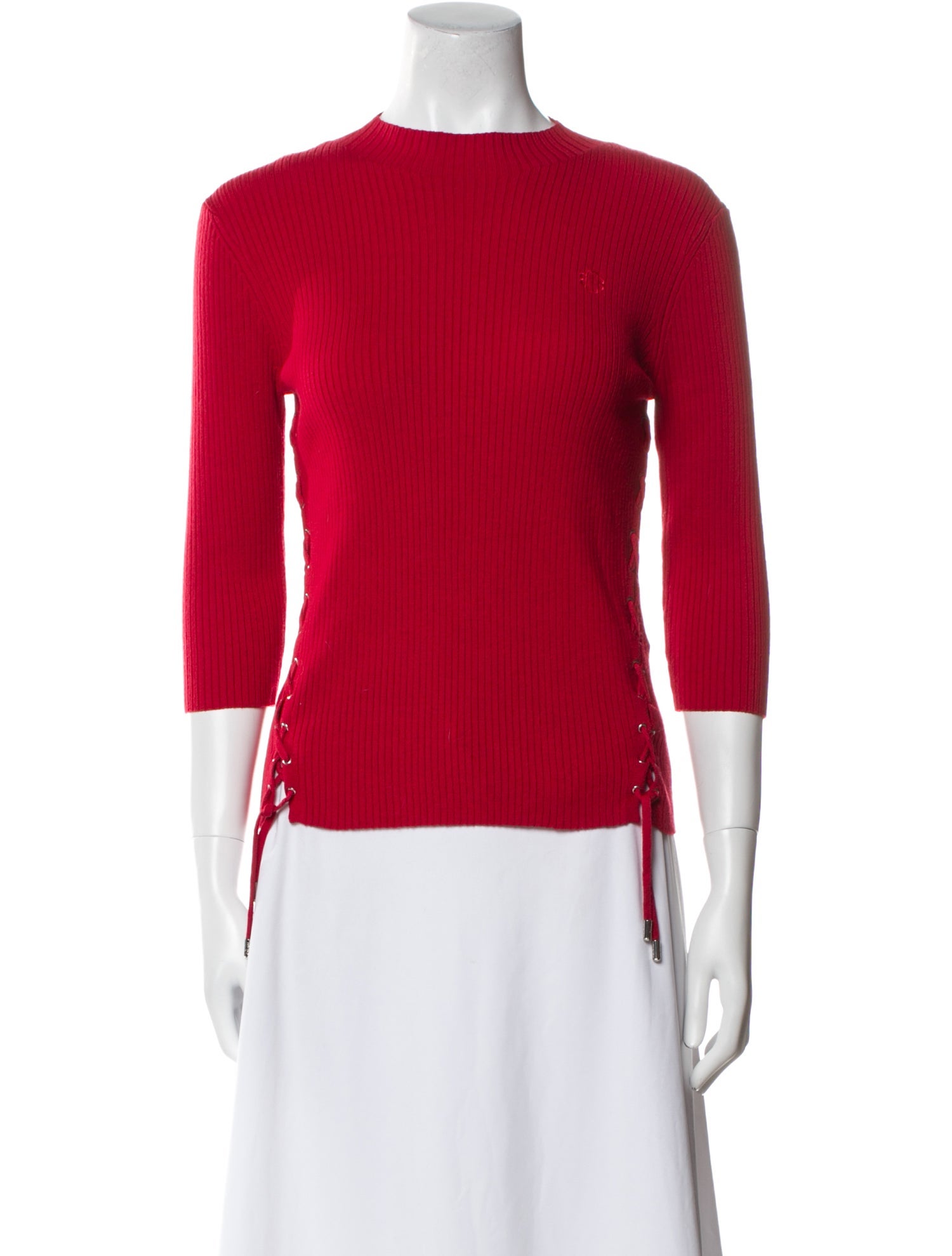 Maje Crew Neck Three-Quarter Sleeve Top