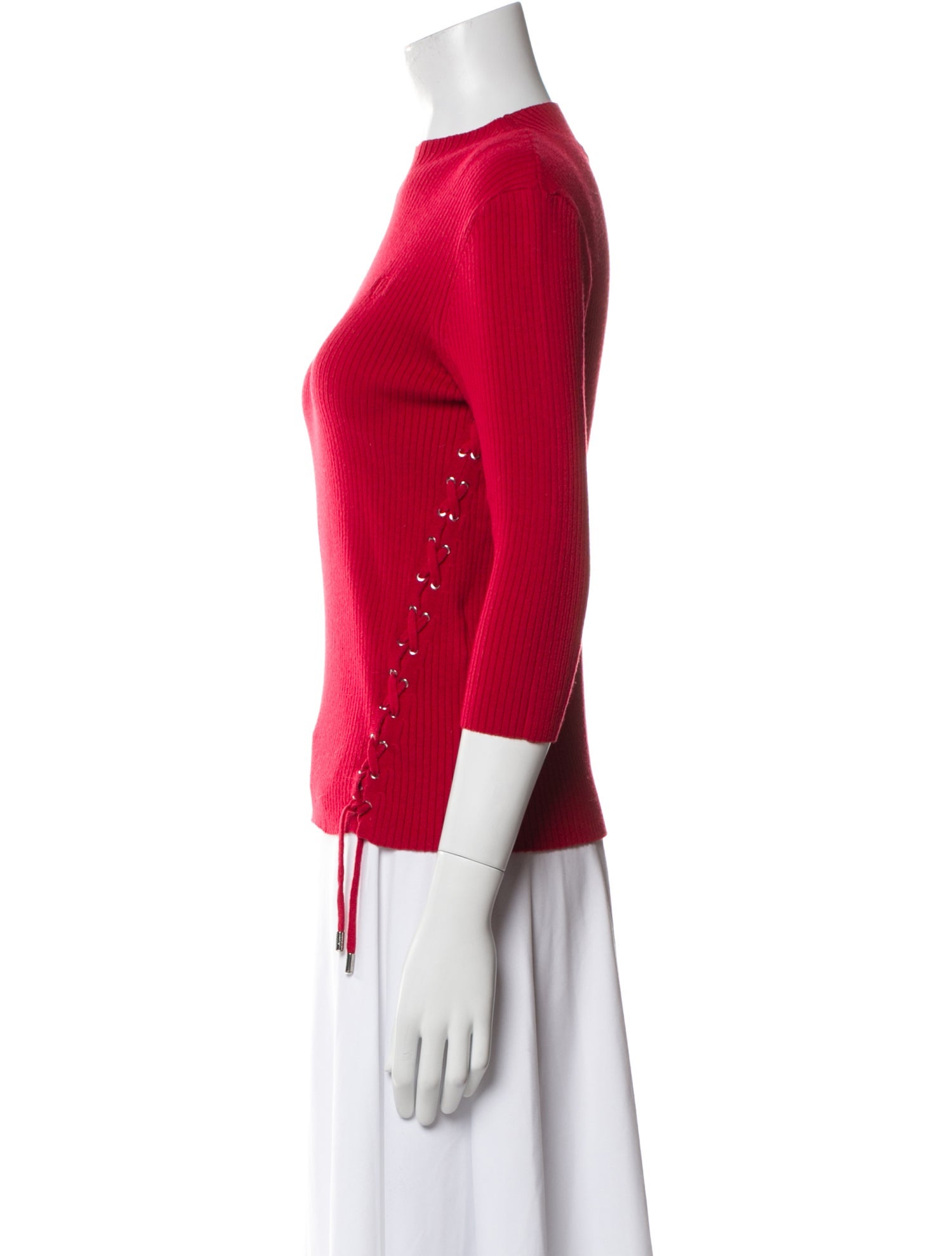 Maje Crew Neck Three-Quarter Sleeve Top