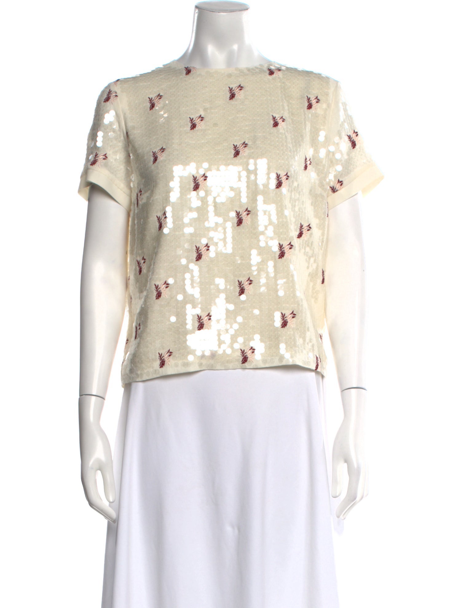 Maje Printed Bateau Neckline Blouse w/ Tags