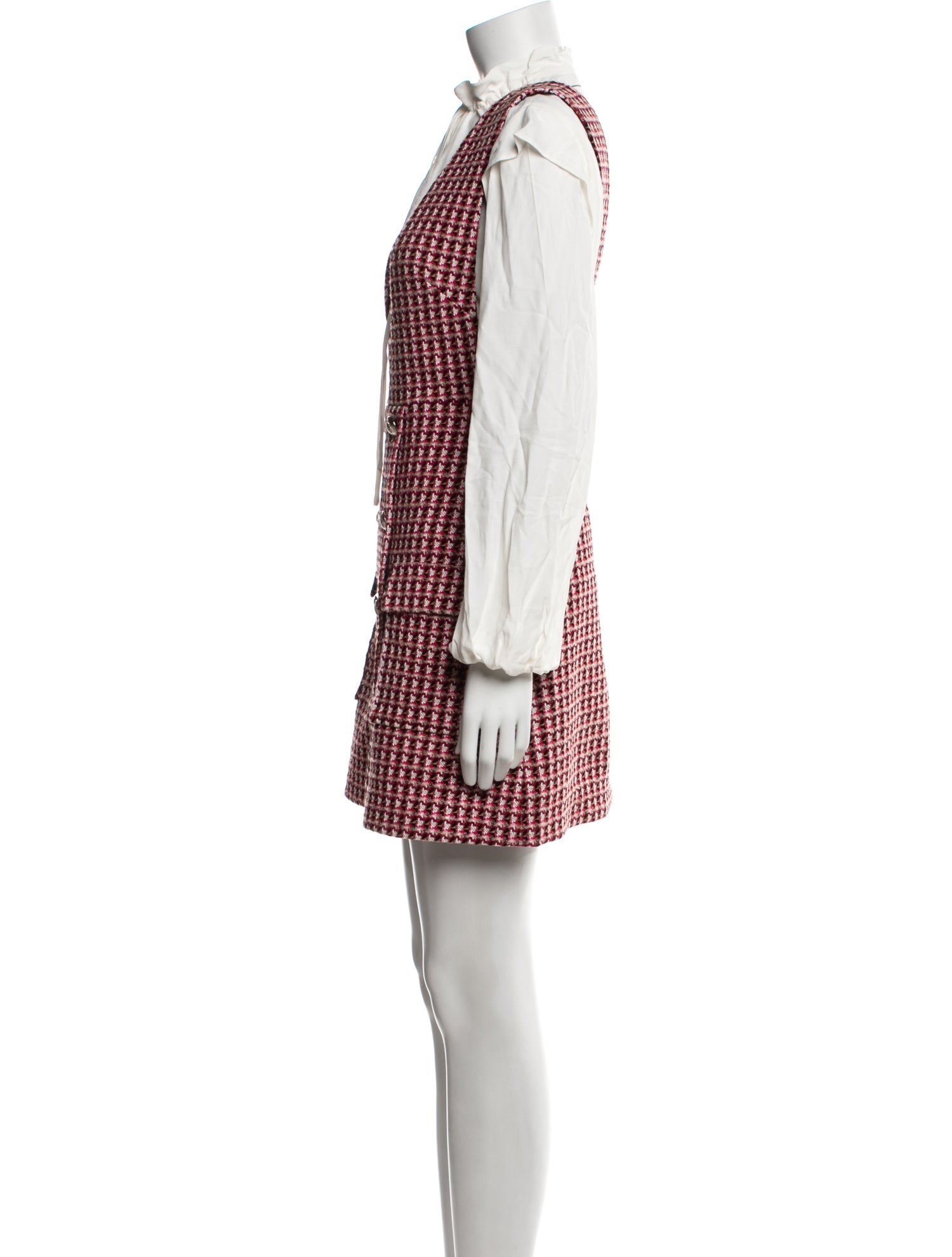 Maje Plaid Print Mini Dress