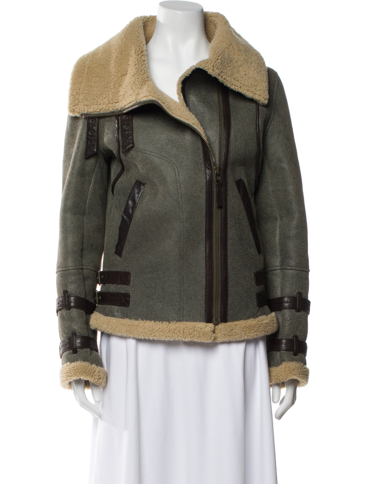Maje Shearling Biker Jacket