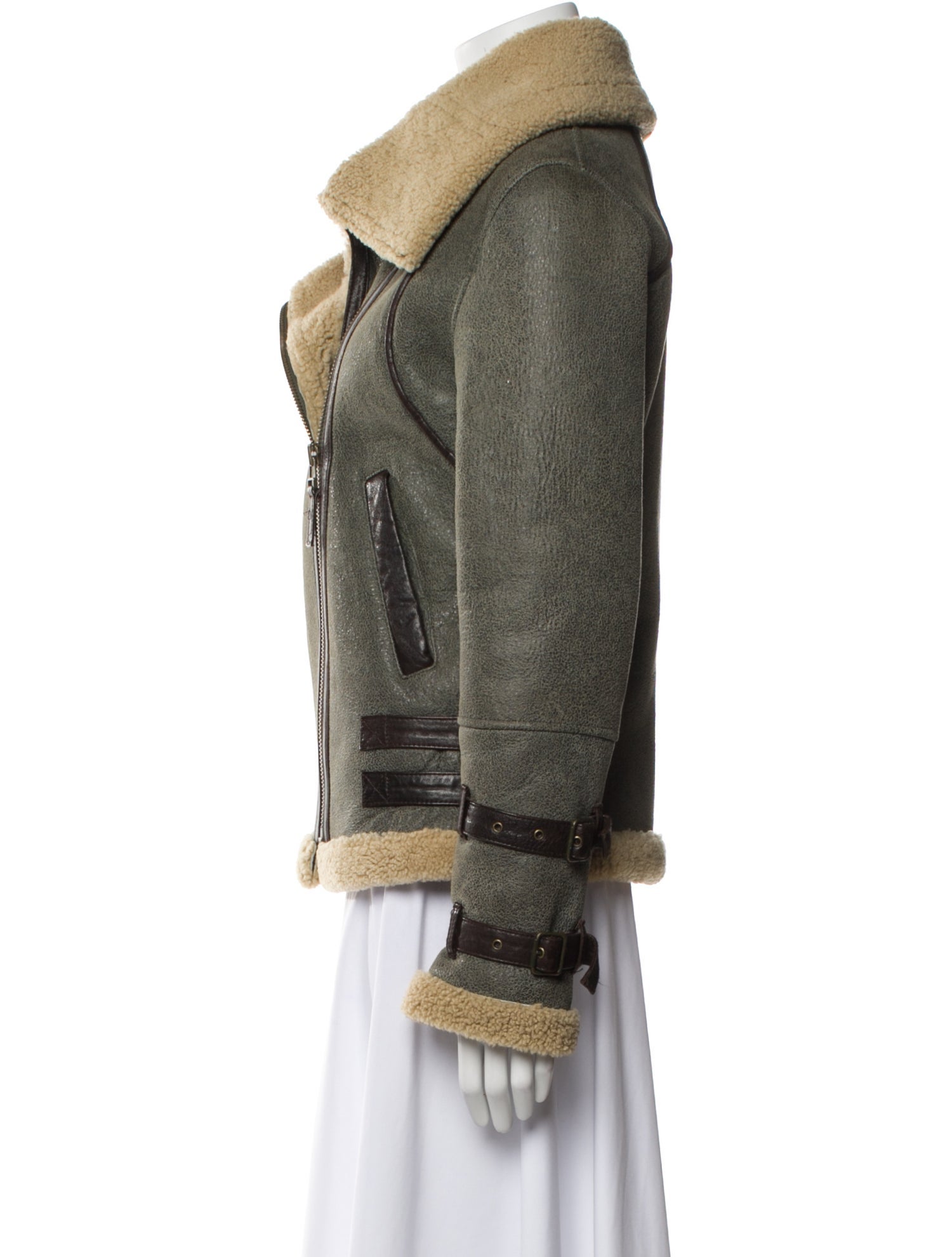 Maje Shearling Biker Jacket