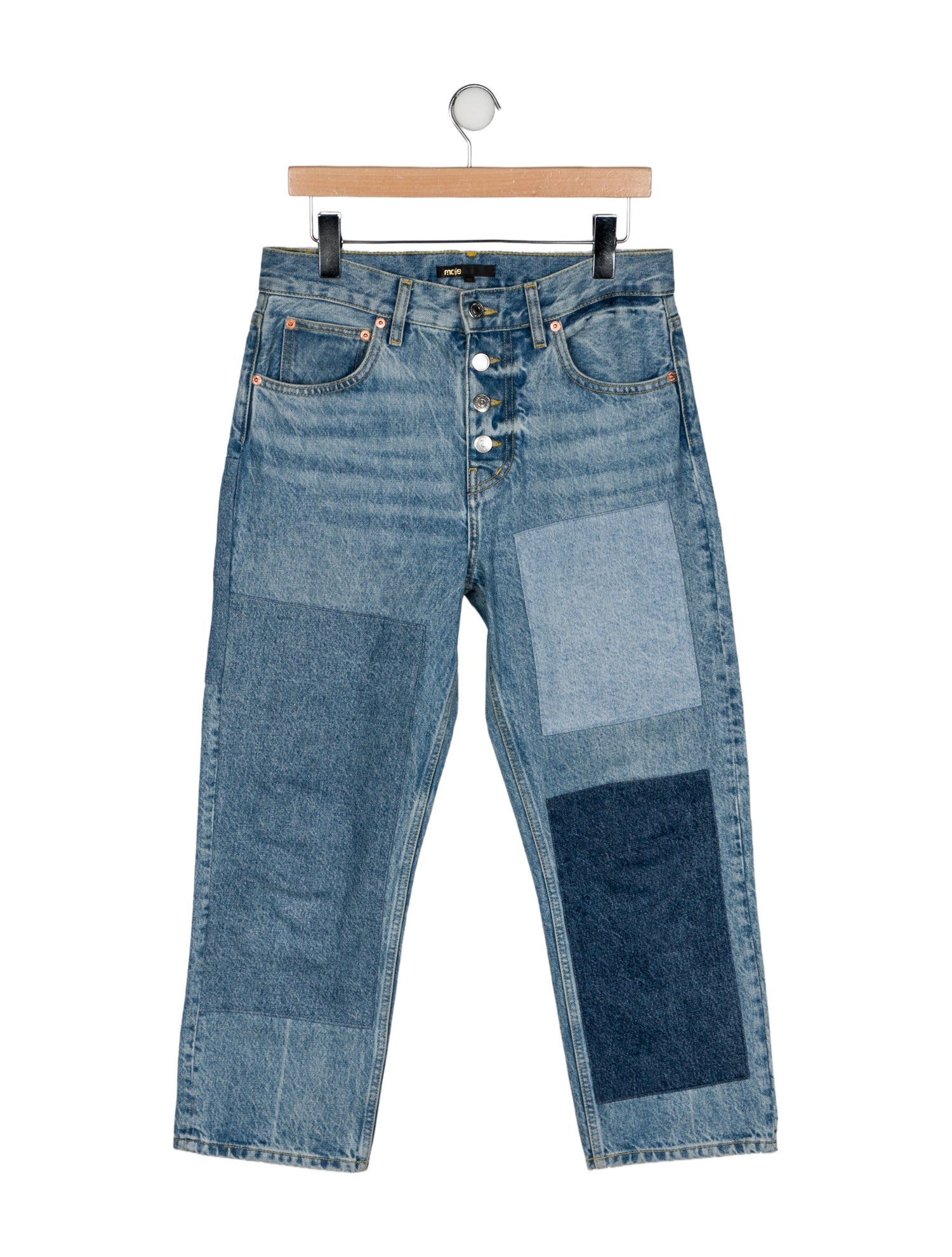 Maje High-Rise Straight Leg Jeans