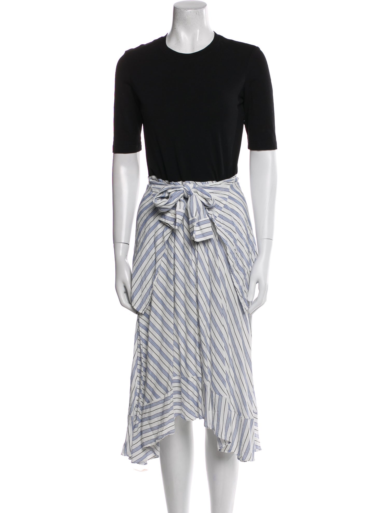 Maje Striped Midi Length Dress