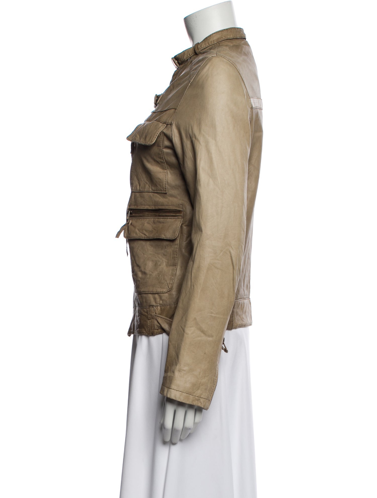 Maje Leather Utility Jacket