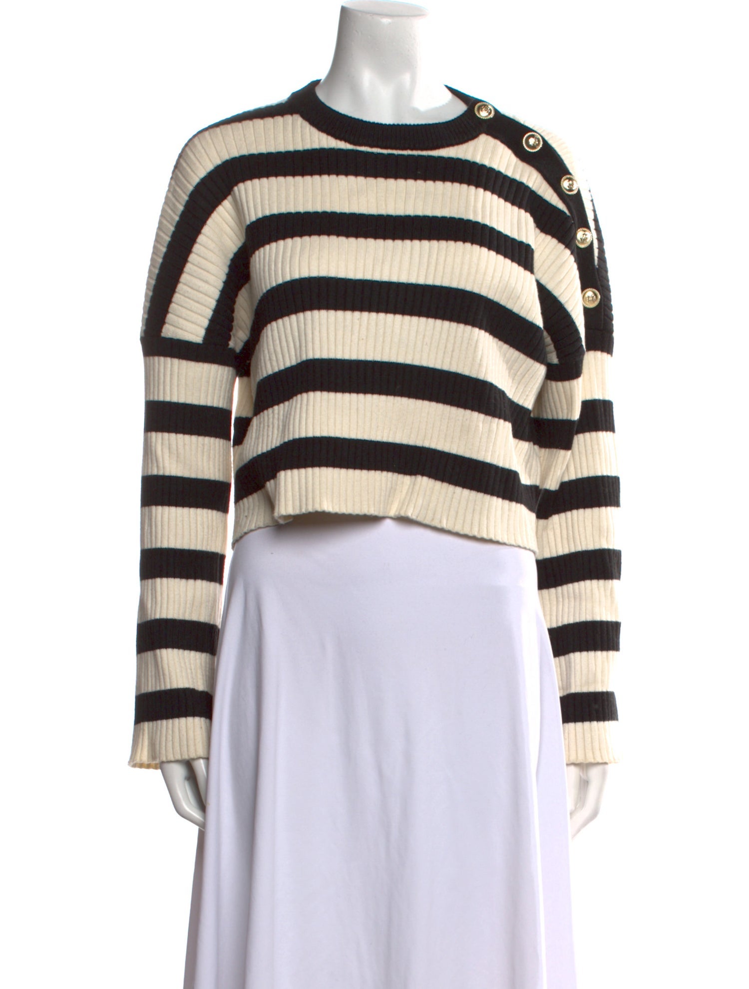 Maje Striped Crew Neck Sweater
