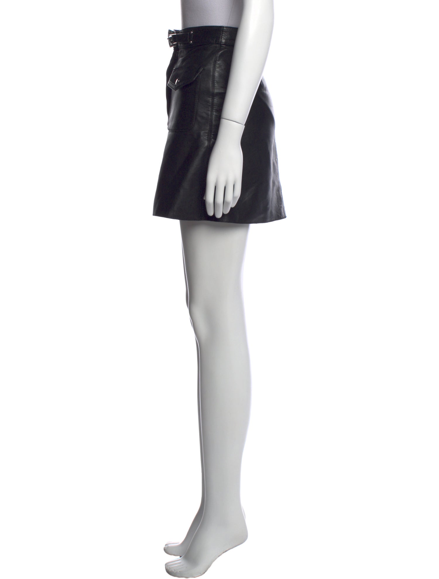 Maje Lamb Leather Mini Skirt