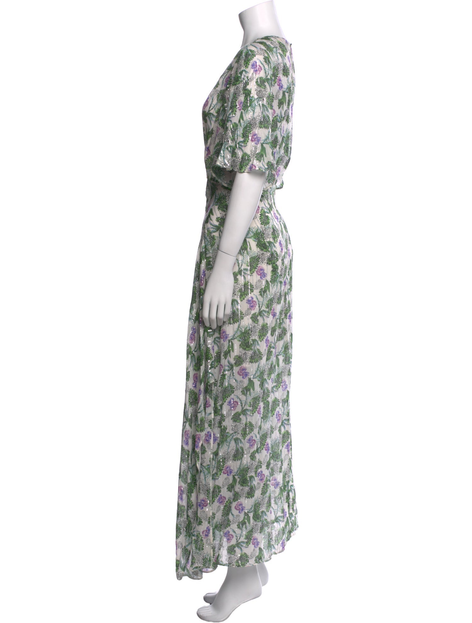 Maje Floral Print Long Dress