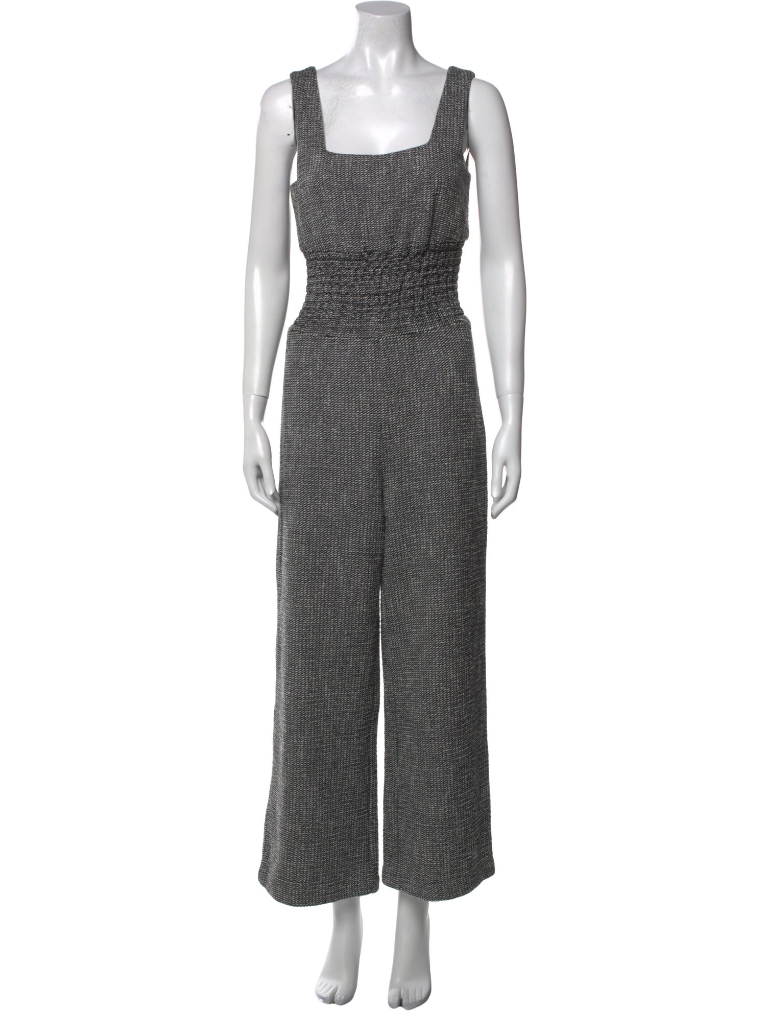 Maje Striped Square Neckline Jumpsuit