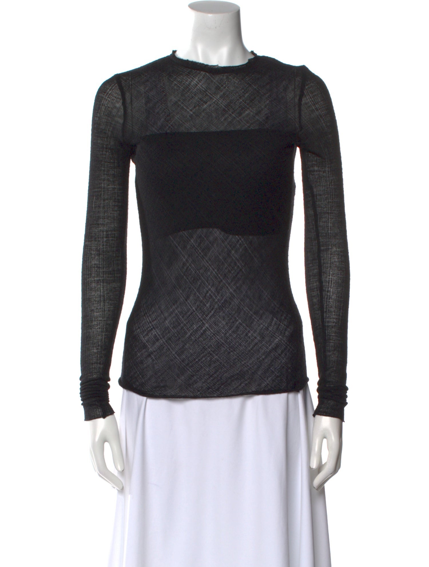 Maje Crew Neck Long Sleeve Top