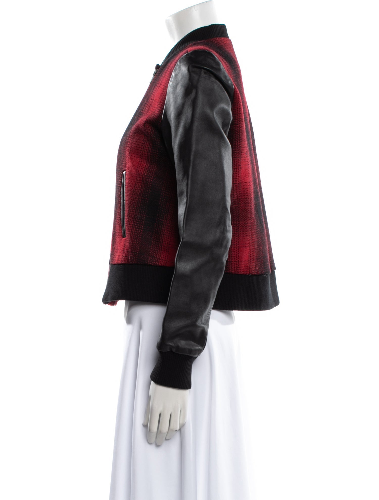 Maje Wool Plaid Print Jacket