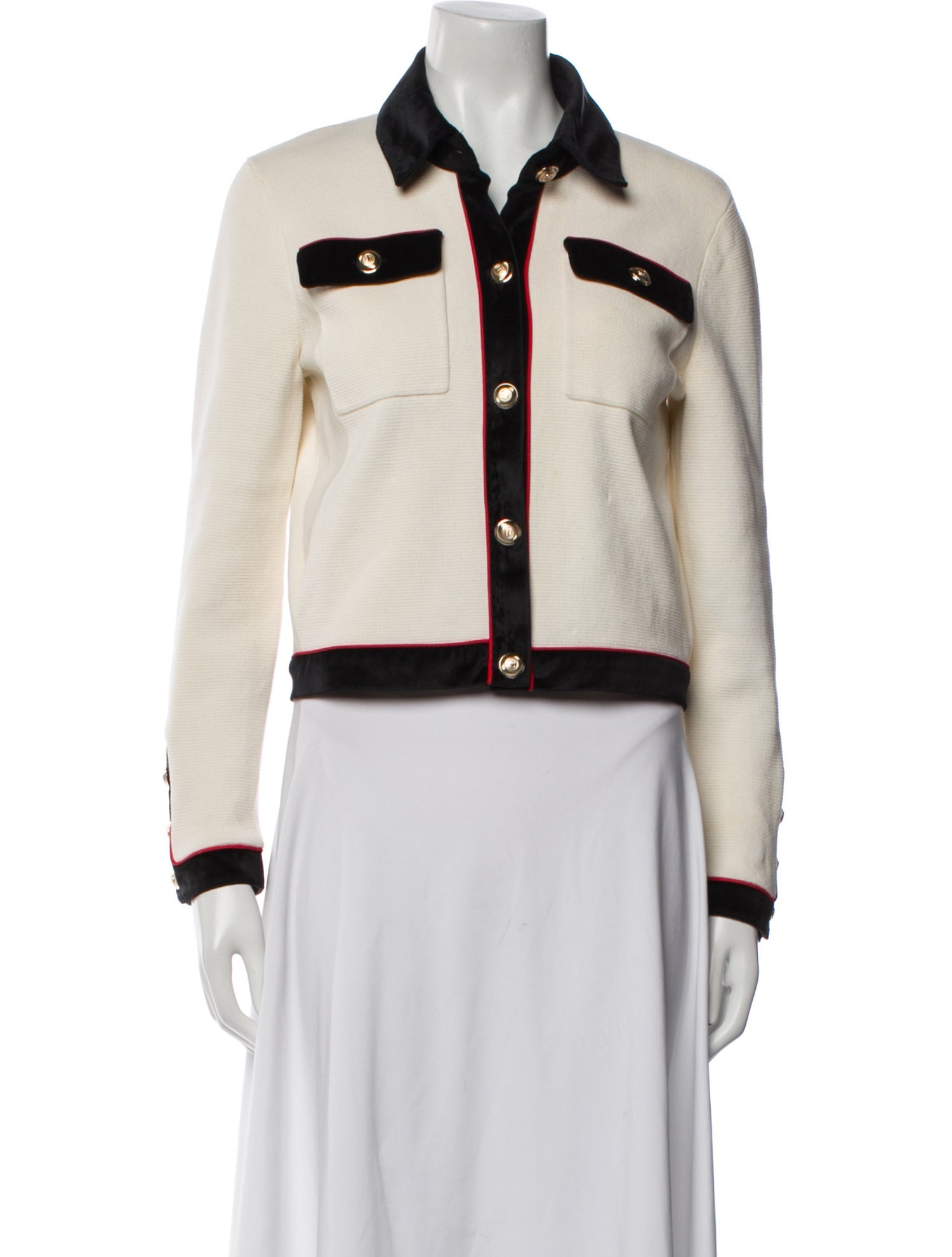 Maje Colorblock Pattern Biker Jacket