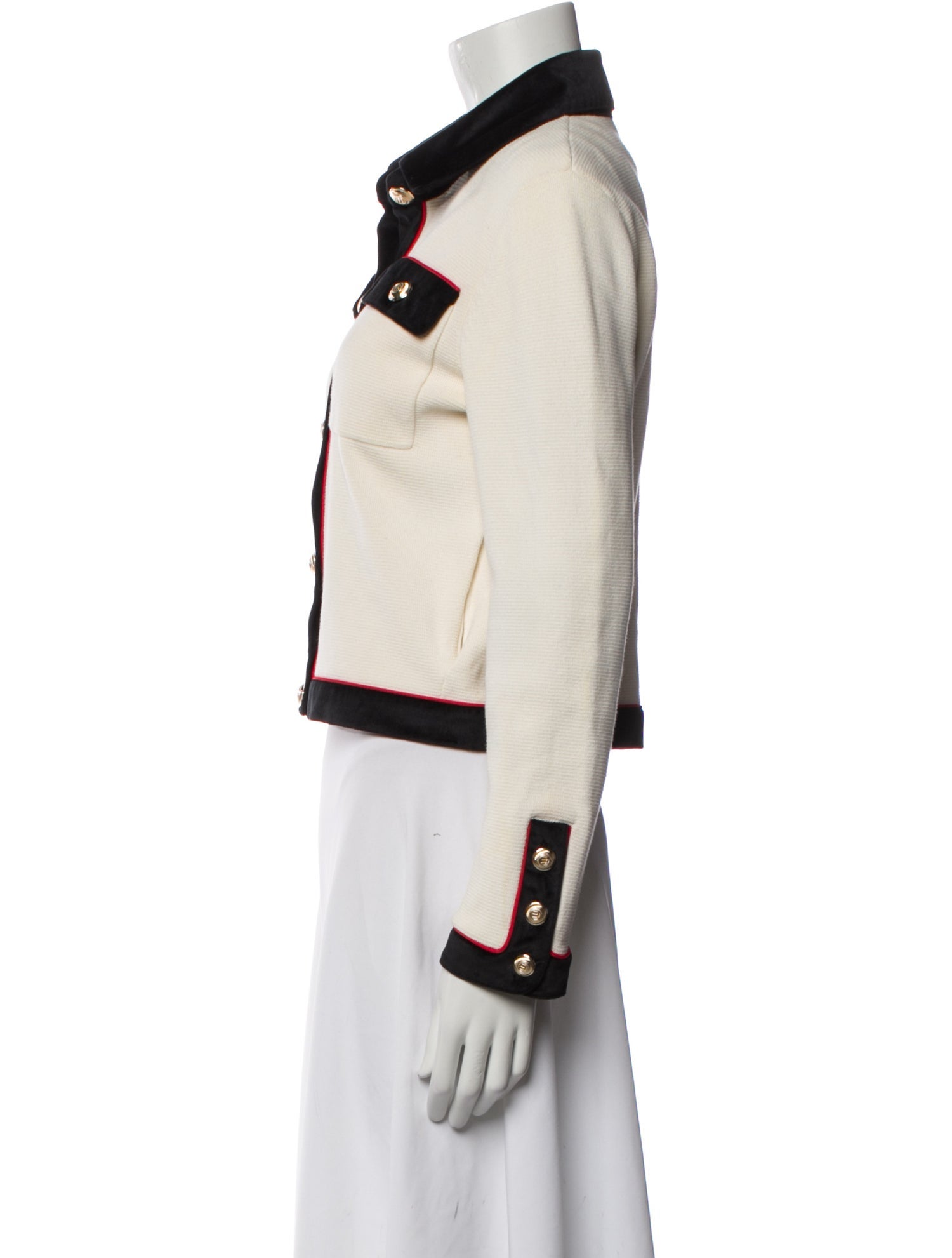 Maje Colorblock Pattern Biker Jacket