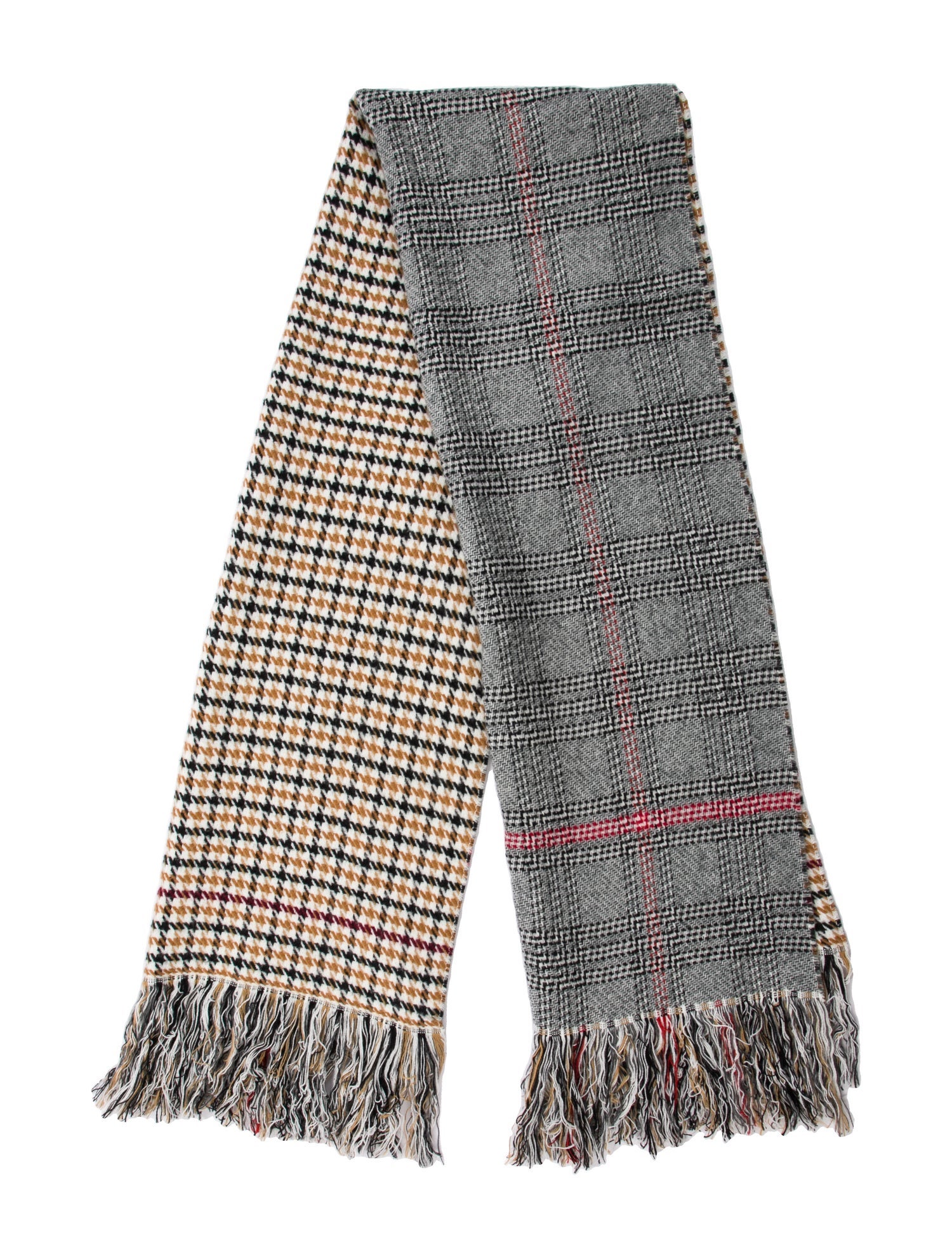 Maje Wool Houndstooth Print Scarf