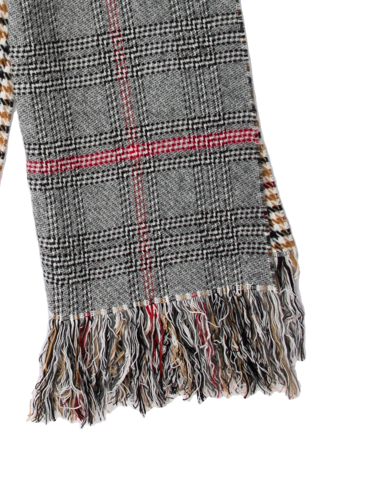 Maje Wool Houndstooth Print Scarf