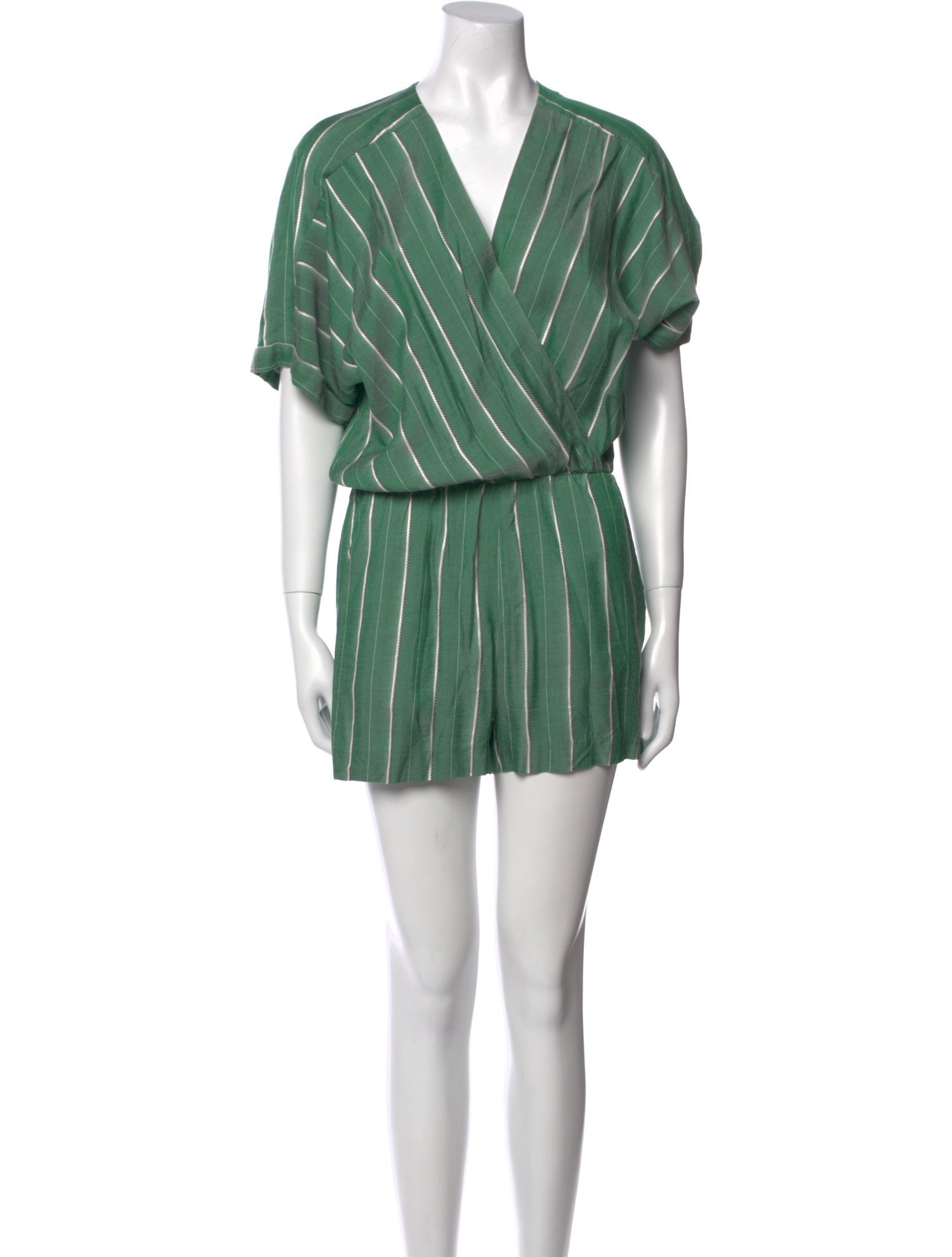 Maje Striped V-Neck Romper