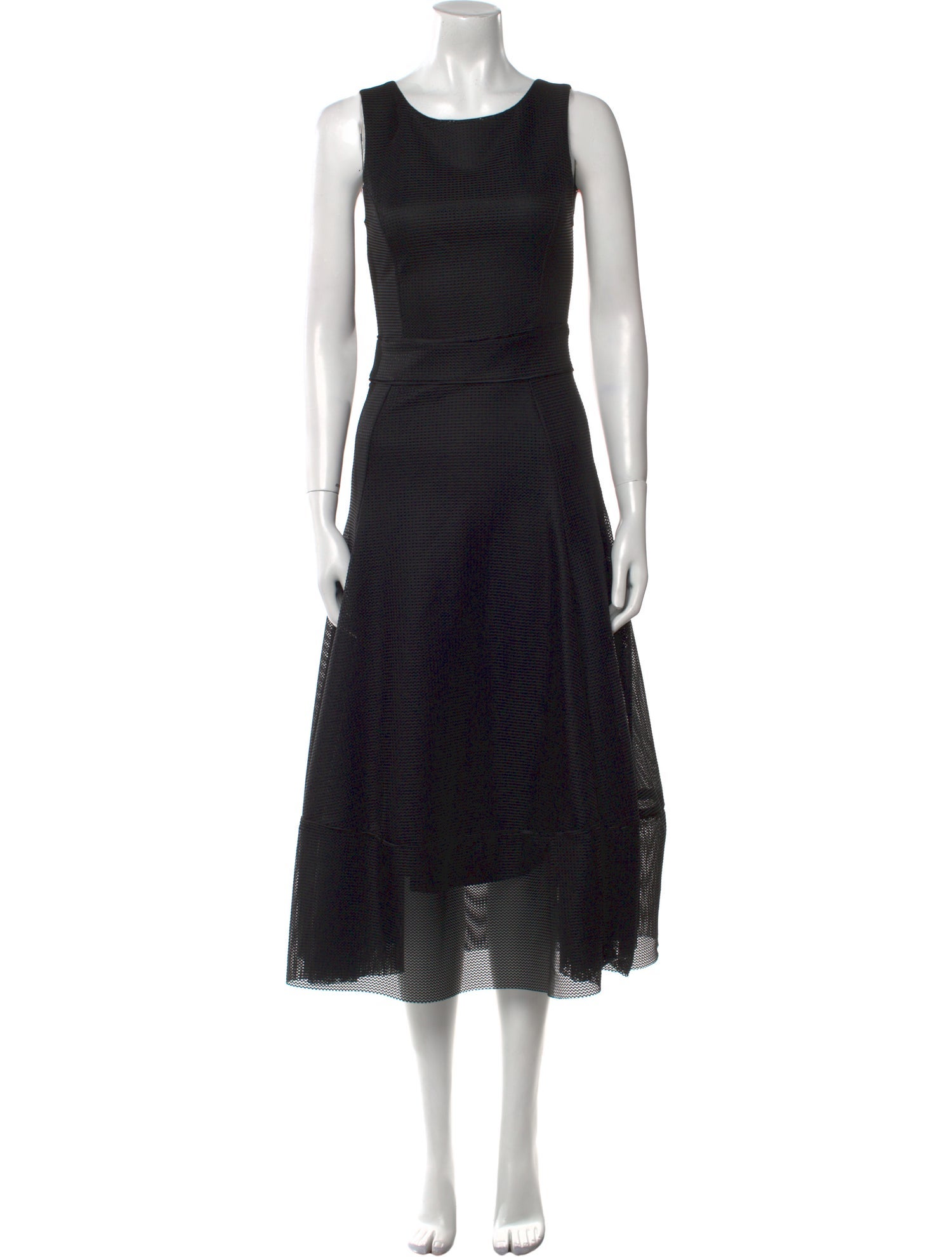 Maje Scoop Neck Midi Length Dress